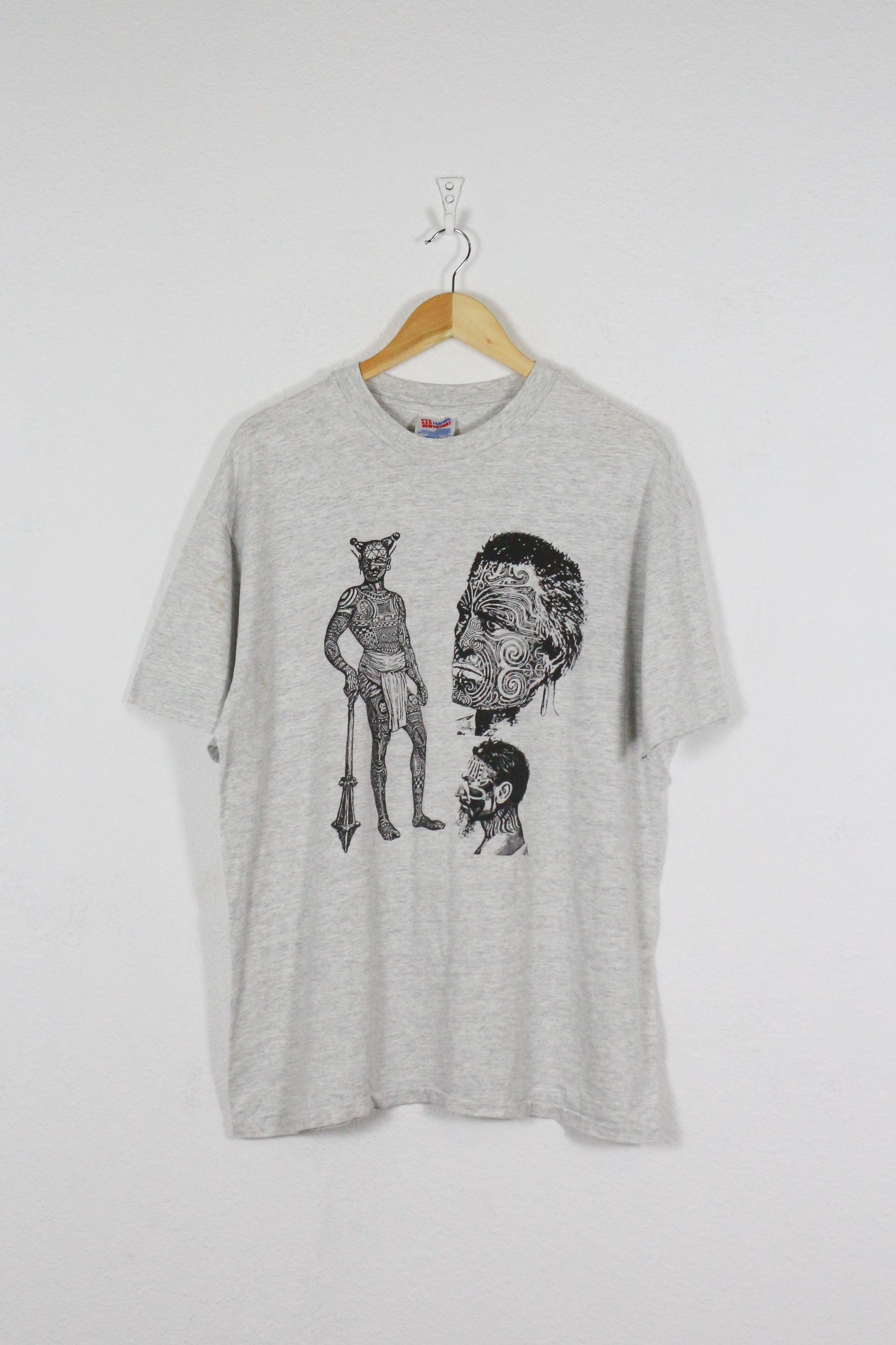 Vintage Vintage African Tattoo Chant Retro Tee T-shirt USA Made 90s Size US XL / EU 56 / 4 - 1 Thumbnail