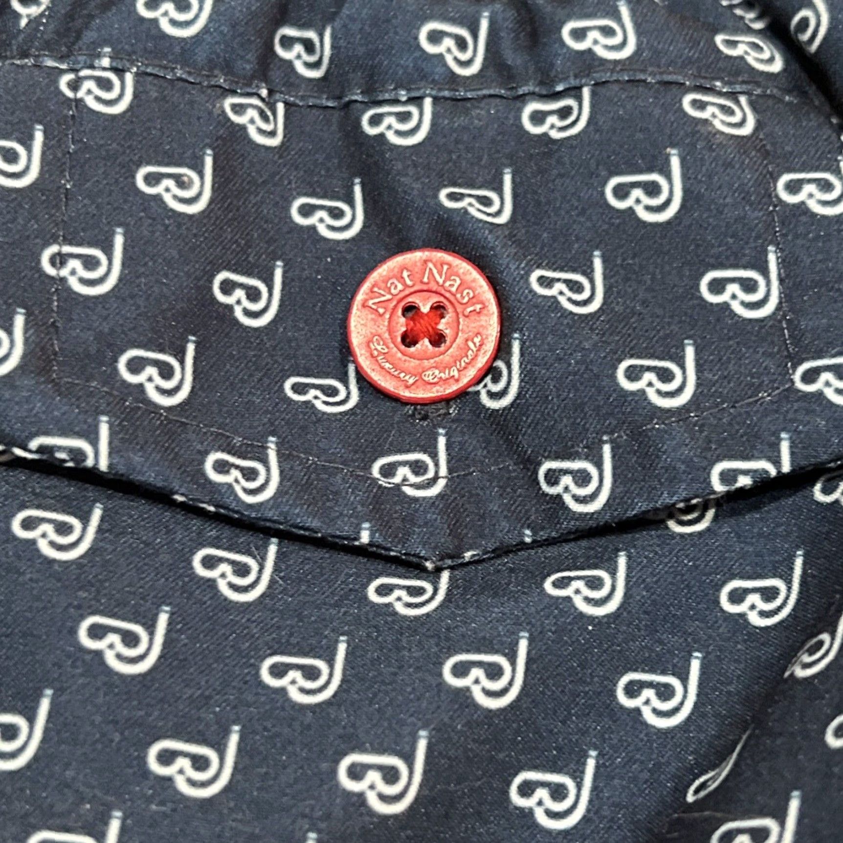 Nat Nast Nat Nast Lined Swim Trunks Men’s XL Navy Drawstring Pockets Snorkel Swim Bottom Geometric Beach Size ONE SIZE - 5 Thumbnail