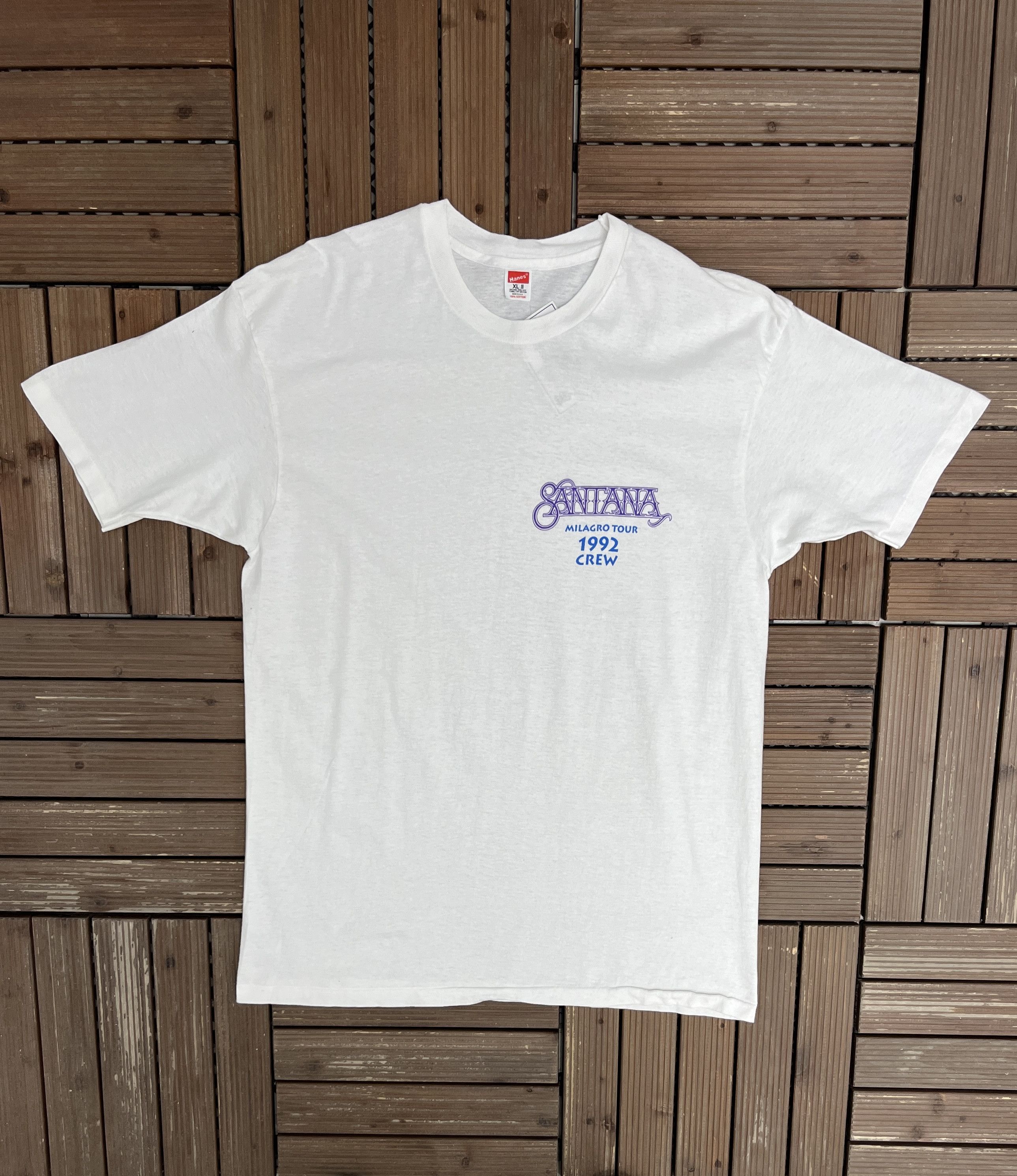 Vintage Santana Milagro Tour 1992 Crew Vintage White T-Shirt Tee Size US XL / EU 56 / 4 - 1 Thumbnail