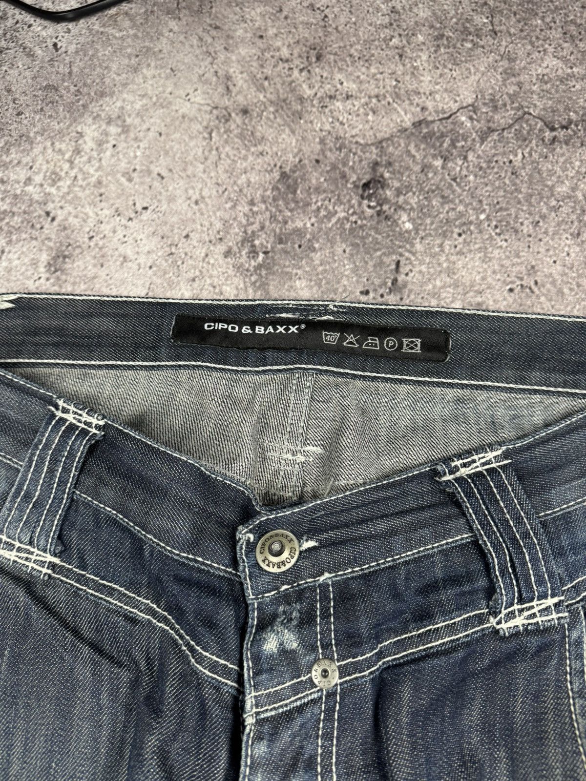 Japanese Brand Vintage Cipo&Baxx jeans drip y2k style designer flared faded Size US 34 / EU 50 - 4 Thumbnail