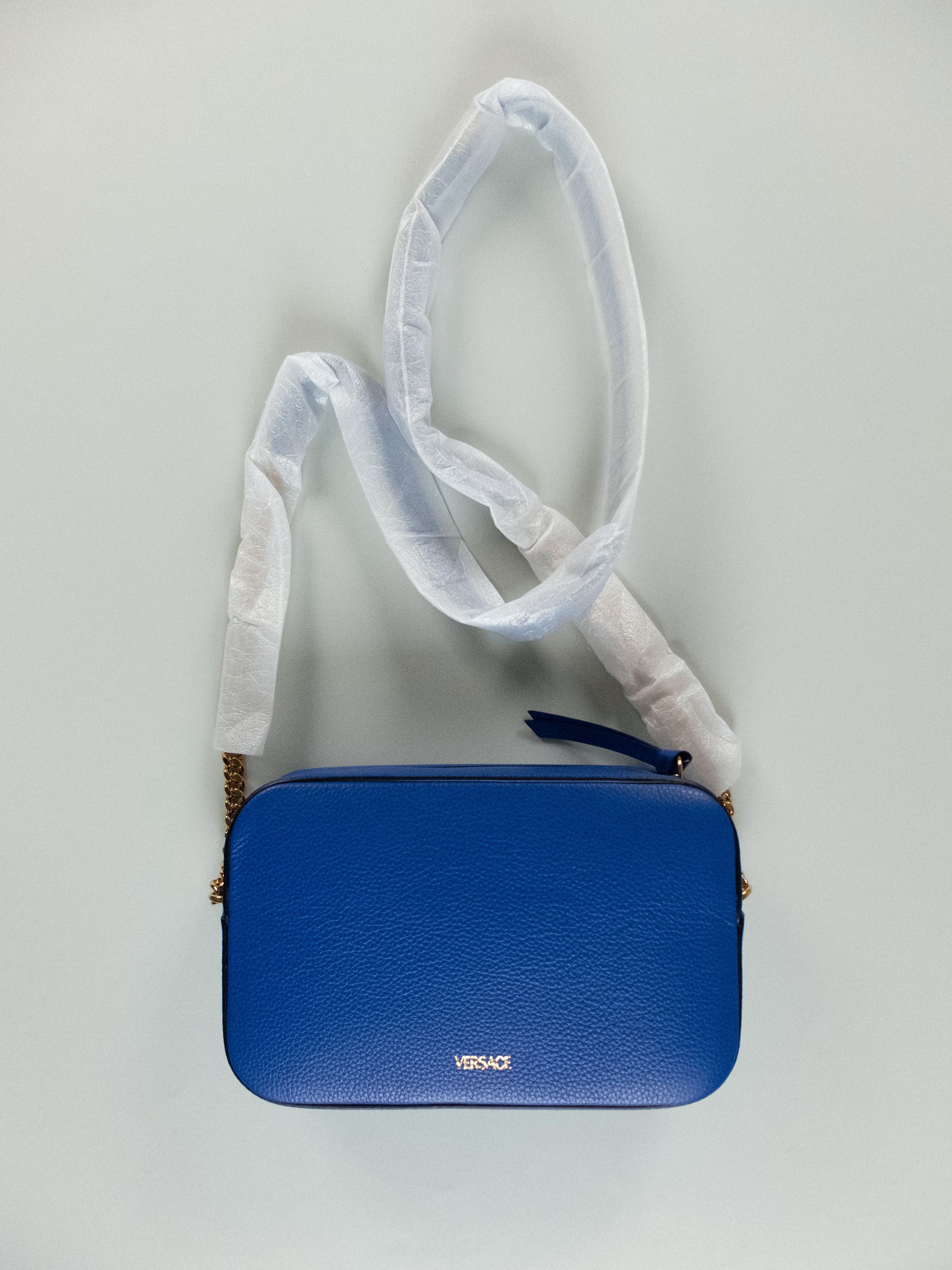 Versace VERSACE Virtus blue barocco V leather crossbody camera bag Size ONE SIZE - 7 Thumbnail