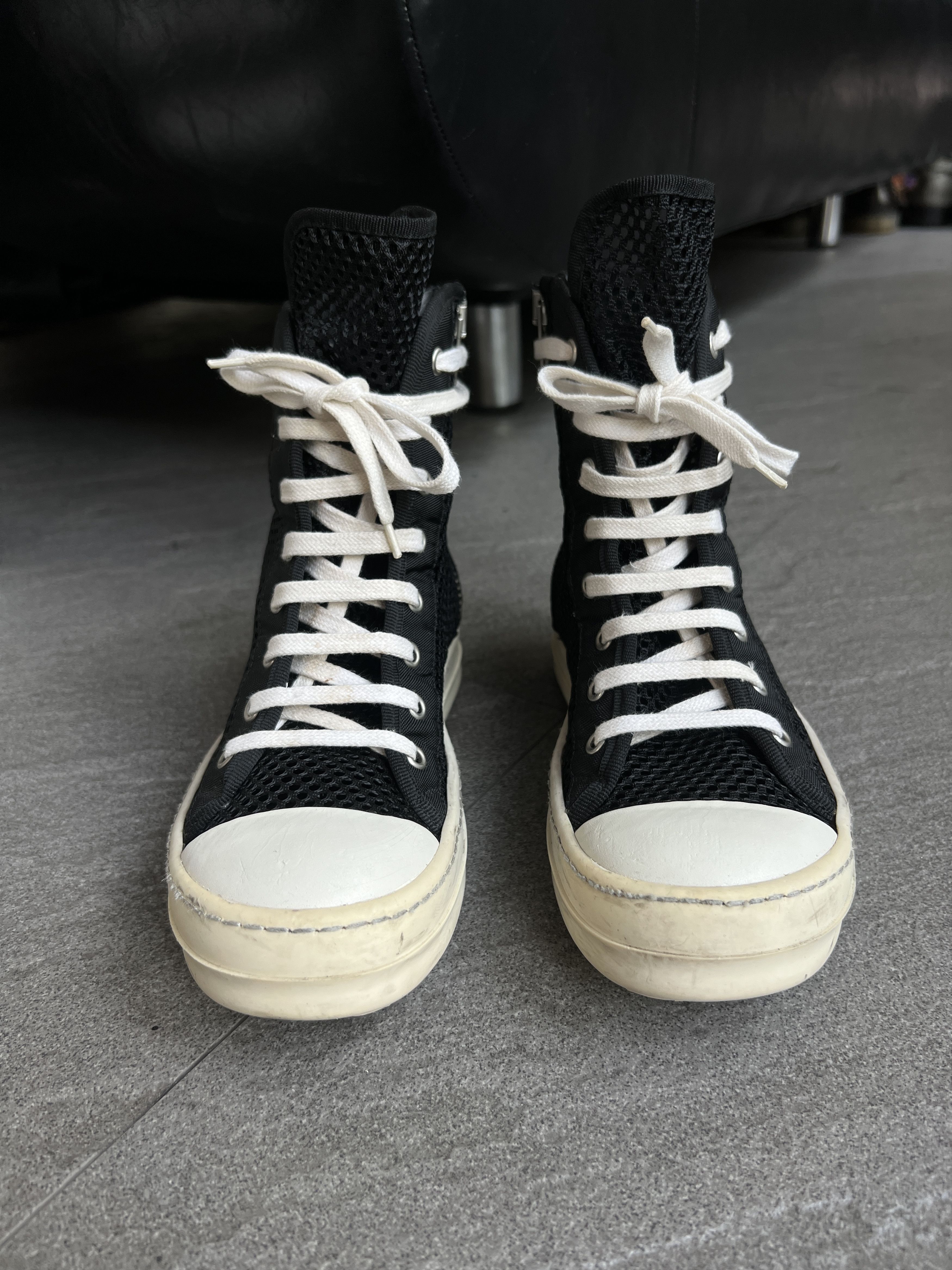 Rick Owens Drkshdw *Rare* Rick Owens DRKSHDW Mesh High Top Ramones EU36 Size US 6 / IT 36 - 3 Thumbnail