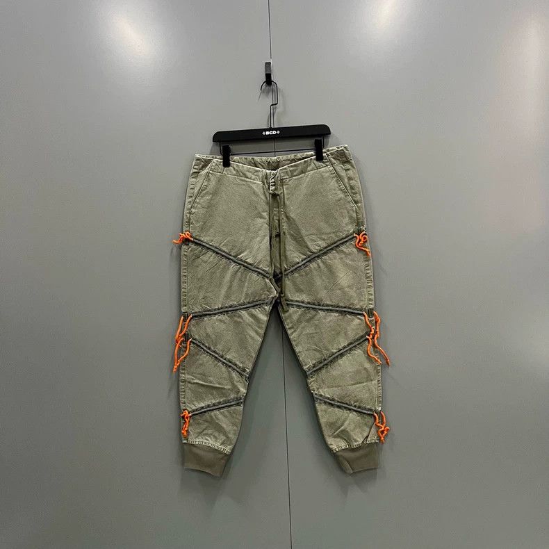 Greg Lauren greg lauren Military green contrast stitching pants 2506-Ne Size US 32 / EU 48 - 1 Thumbnail