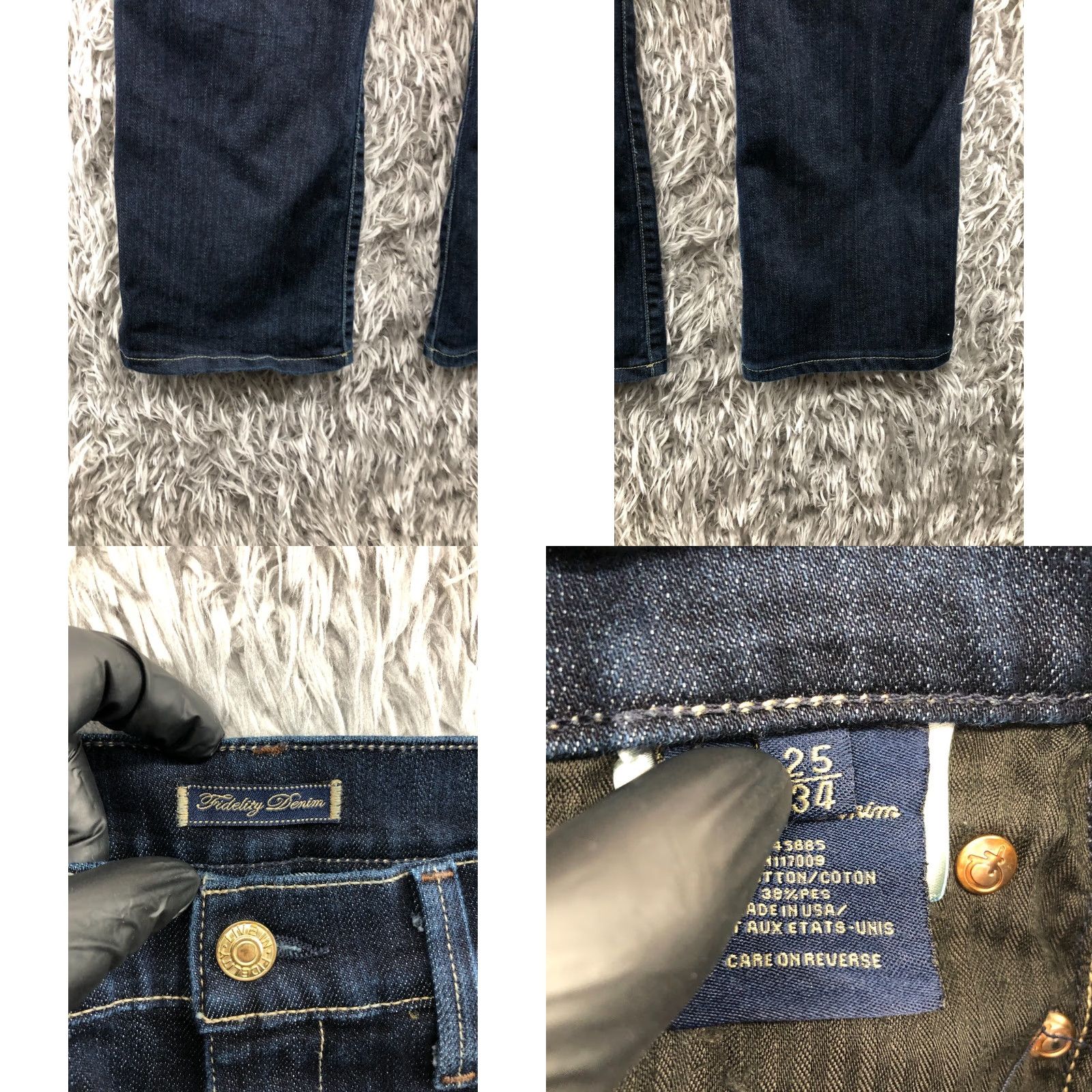 Vintage Fidelity Denim Bootcut Jeans Women Blue Dark Wash 25 Regular 5-Pocket Denim Cotton ZIP Button Belt Loops Inseam 29in Size 42" / US 20 - 8 Thumbnail