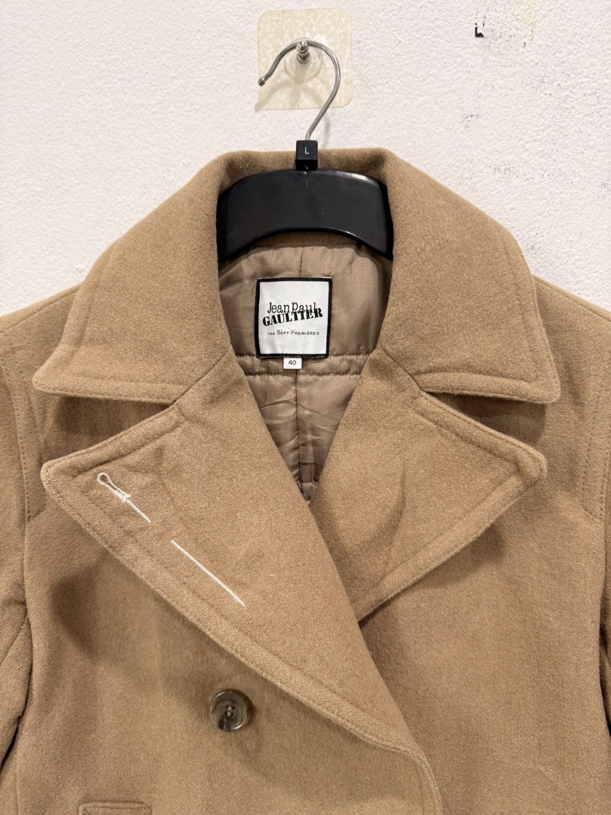 Jean Paul Gaultier JEAN PAUL GAULTIER DOUBLE BREAST JACKET BEIGE CASHMERE WOOL Size S / US 4 / IT 40 - 5 Thumbnail