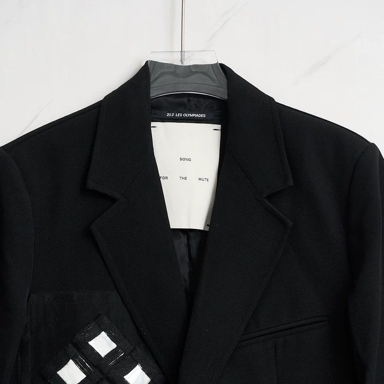 Song For The Mute Song For The Mute pure black embroidered suit Size 46R - 2 Thumbnail