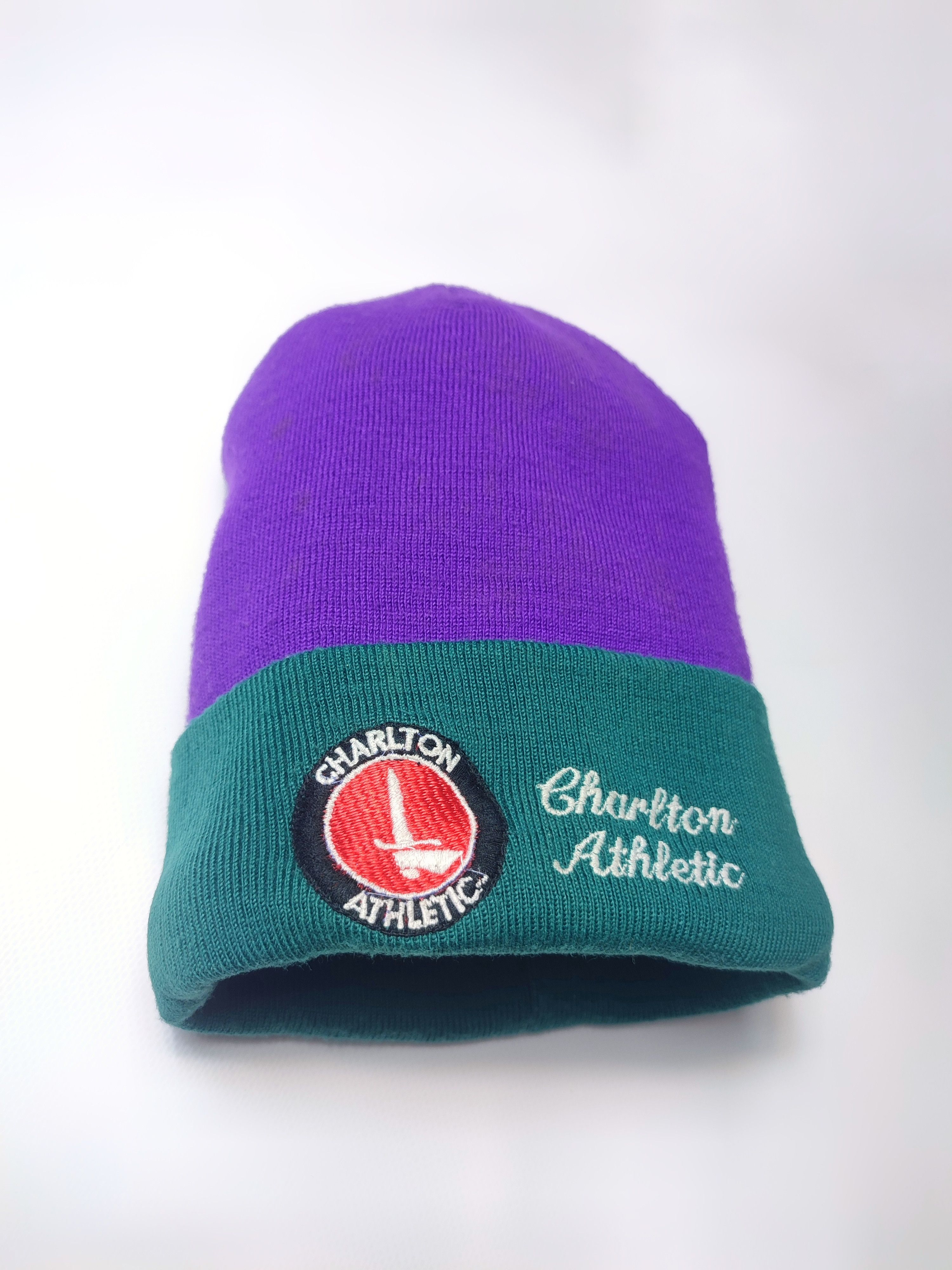 Vintage Charlton Athletic Purple Green Cuff Knit Beanie Vintage Size ONE SIZE - 6 Thumbnail