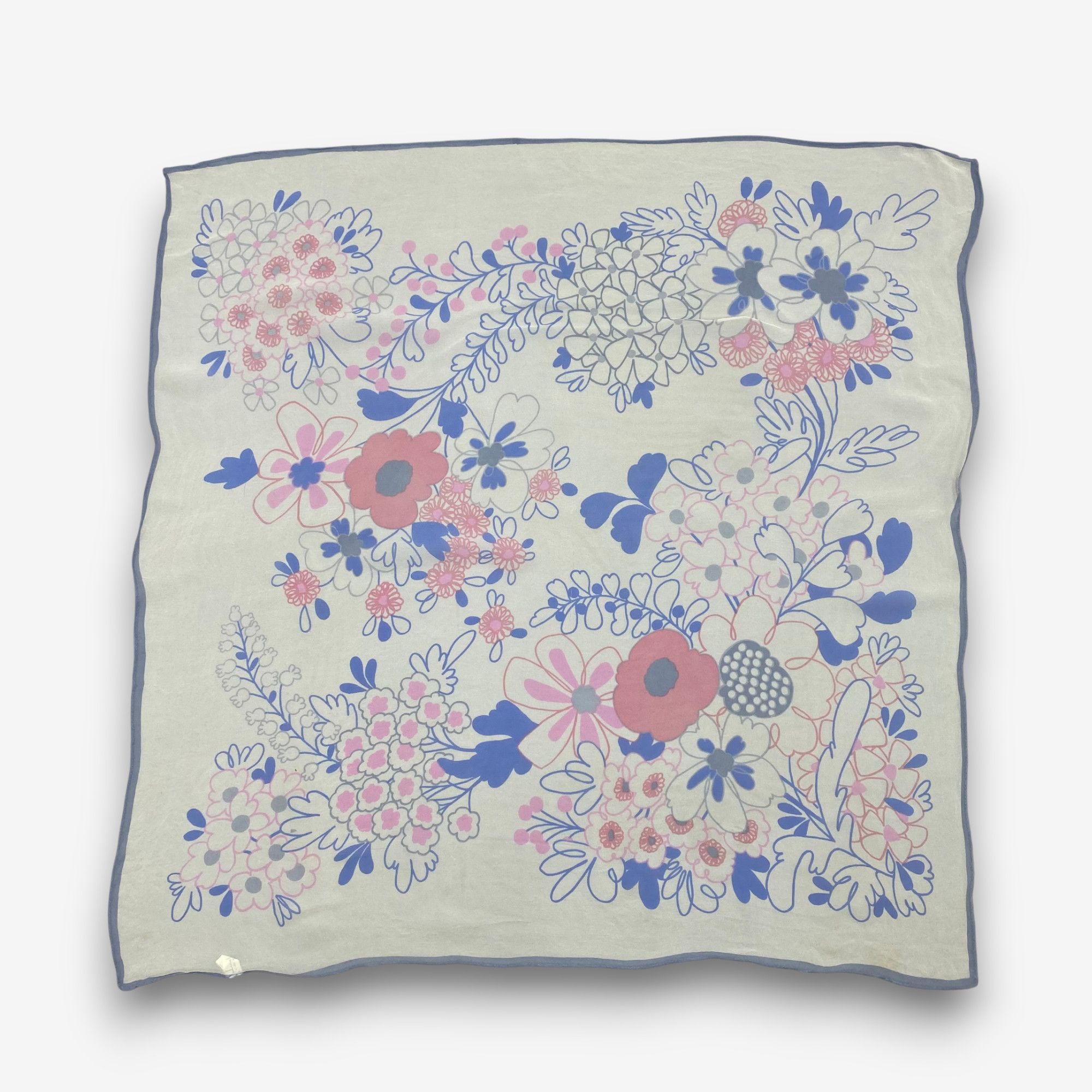 Japanese Brand Vintage Flower Bloom SILK Scarf Twill Stole Wraps Scarves Size ONE SIZE - 2 Thumbnail