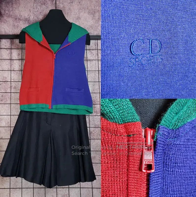 Dior Dior Red Wool Blend Embroidered Hoodie . Size M / US 6-8 / IT 42-44 - 1 Thumbnail