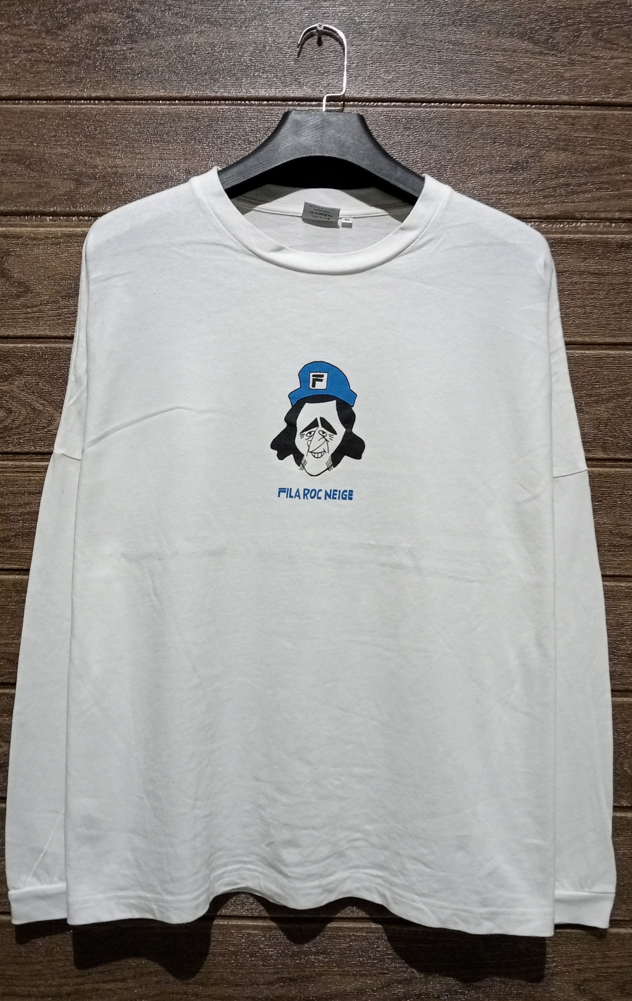 Fila × Rap Tees Fila Roc Neige Long Sleeve Tshirt Baggy Style Size US XL / EU 56 / 4 - 1 Thumbnail