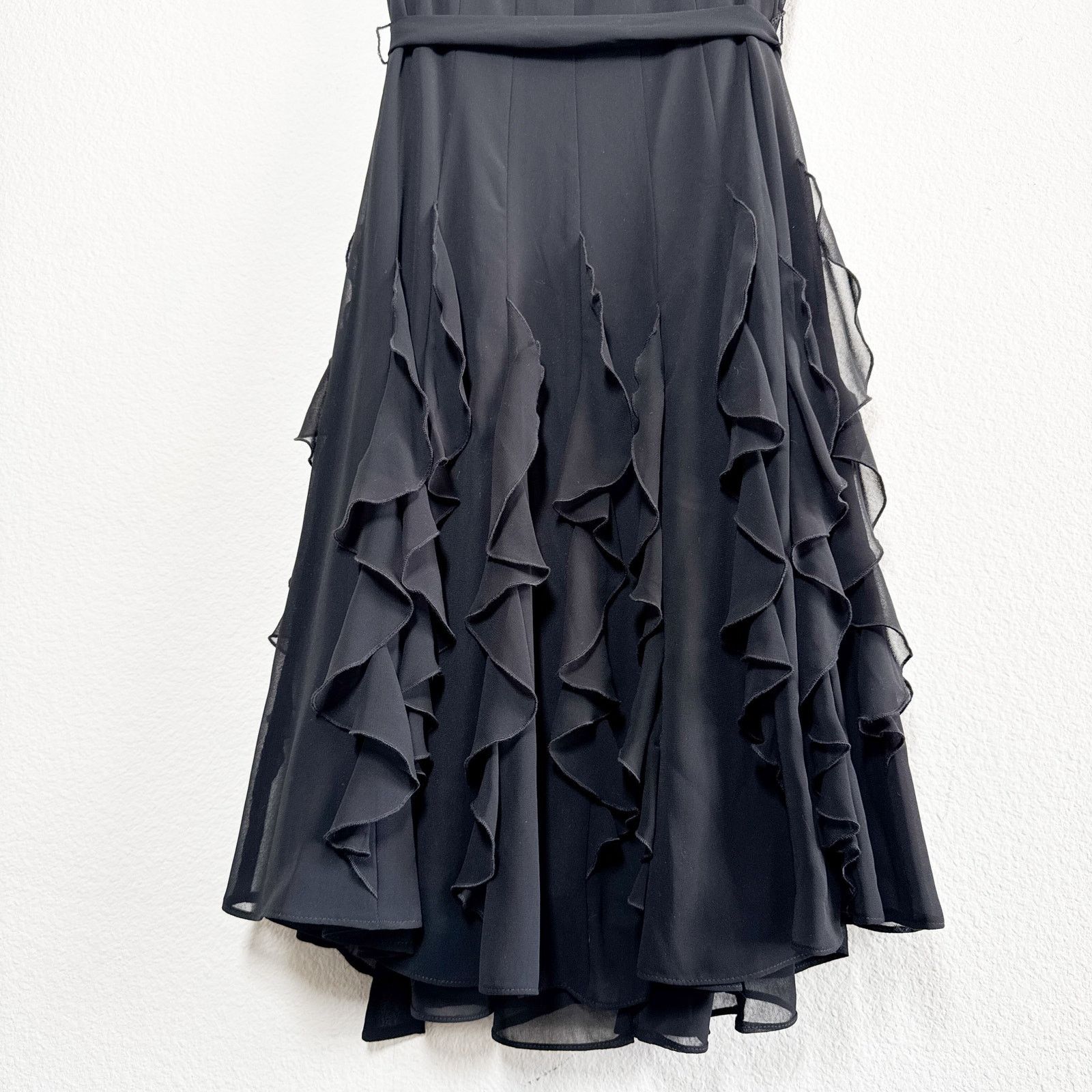 Evan Picone Vintage Evan Picone Black Chiffon Ruffle Fit & Flare Dress 4 Size S / US 4 / IT 40 - 8 Thumbnail