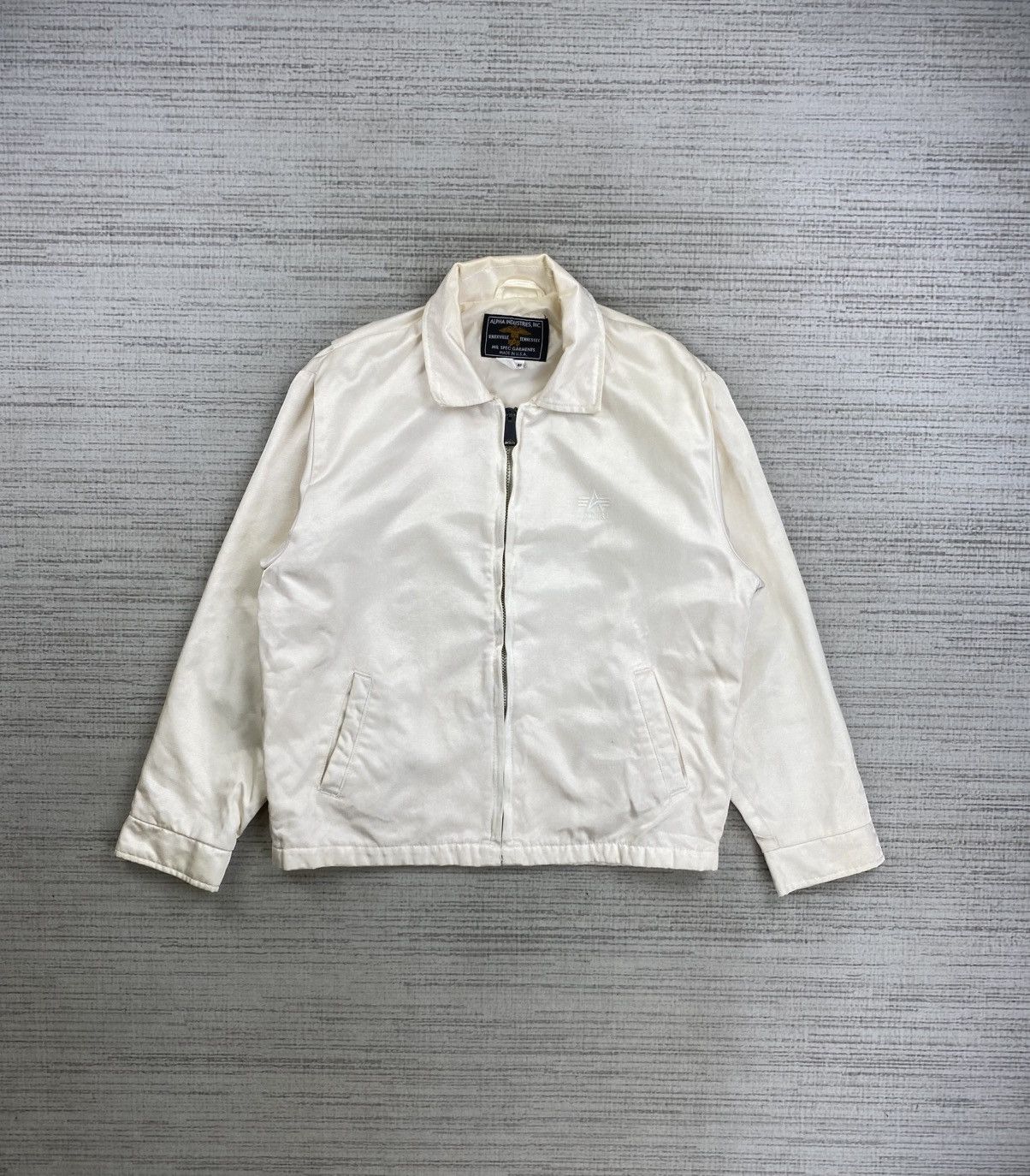 Alpha Industries 🔥RARE Vintage Alpha Industries White Bomber Jacket Size US M / EU 48-50 / 2 - 1 Thumbnail