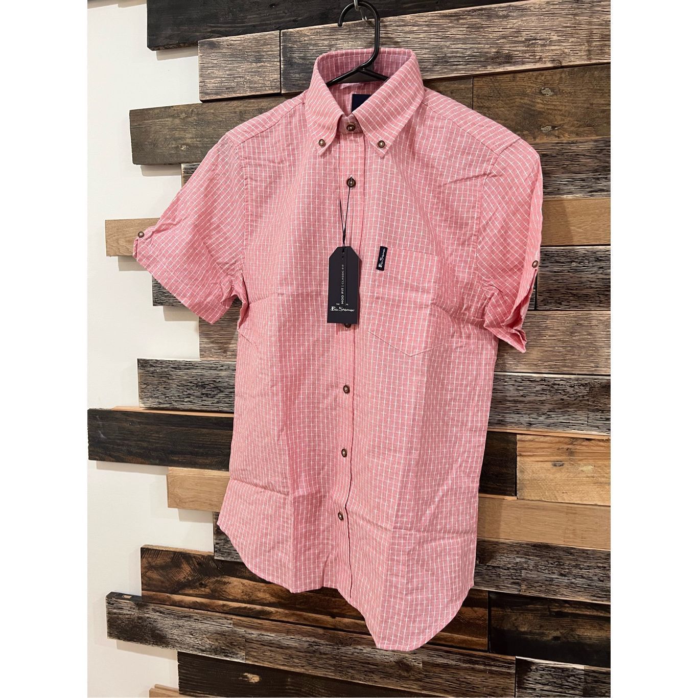 Ben Sherman Ben Sherman NWT Men's Casual Button Shirt Coral Salmon Peach Size US S / EU 44-46 / 1 - 1 Thumbnail