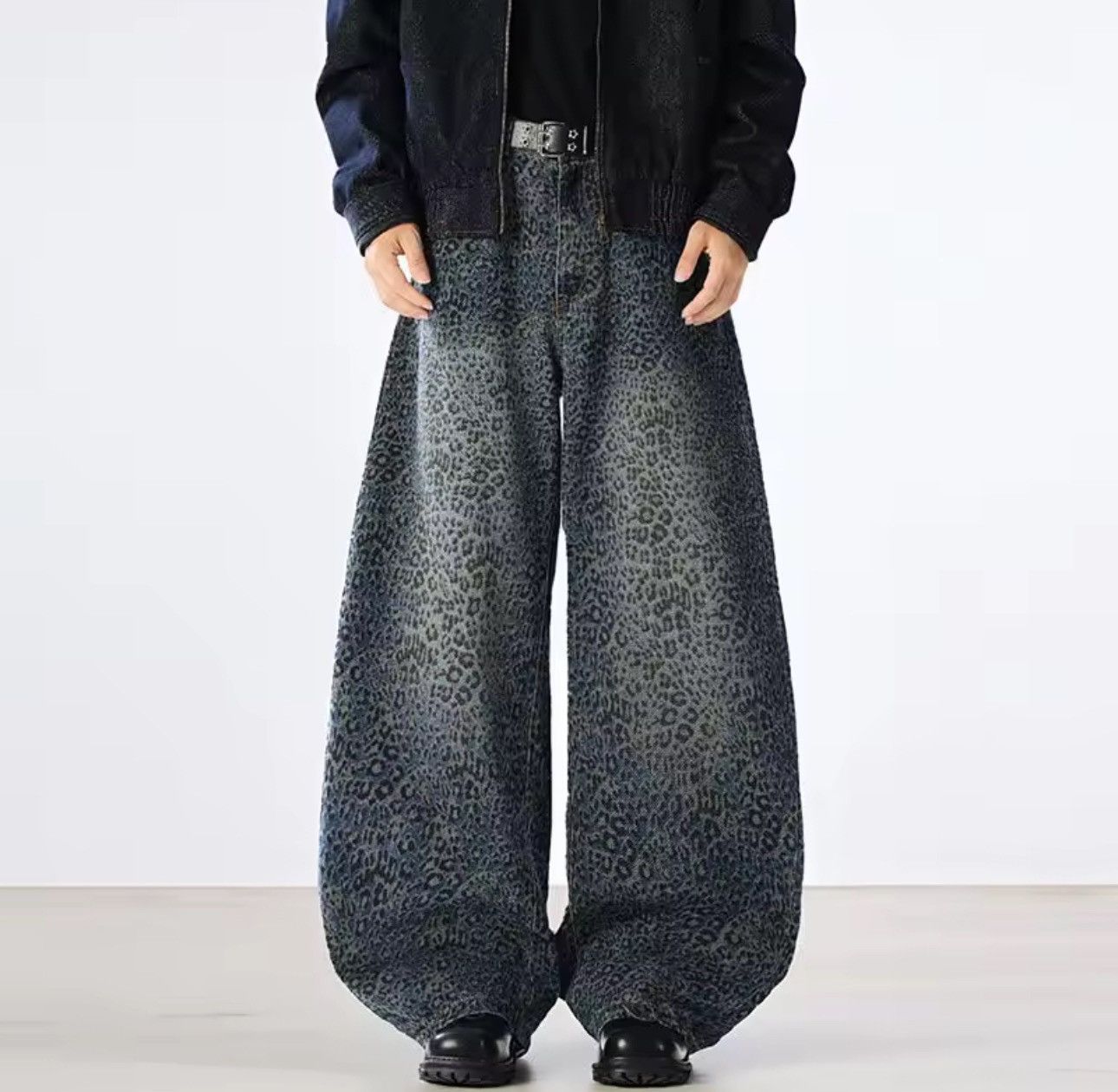 Other Leopard Baggy Gradient Drip Streetwear Loose Jeans Pants Size US 30 / EU 46 - 3 Thumbnail