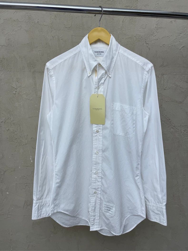 Thom Browne Thom browne White striped pocket shirt 2504-Nextarrow Size US S / EU 44-46 / 1 - 1 Thumbnail