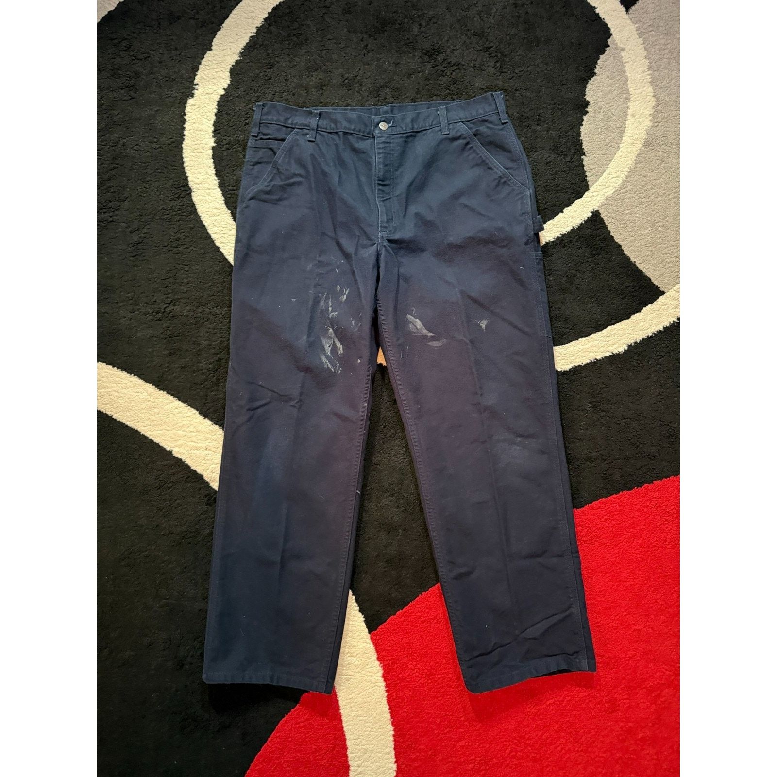 Carhartt Carhartt B11 Mens 38x32 Navy Work Pants Heavyweight USA Made Size US 38 / EU 54 - 6 Thumbnail