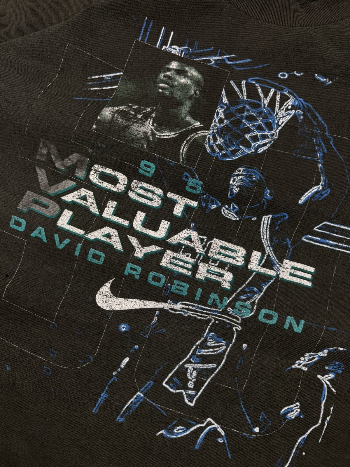 Nike Vintage 1995 Nike David Robinson basketball faded washed tee Size US XXL / EU 58 / 5 - 6 Thumbnail