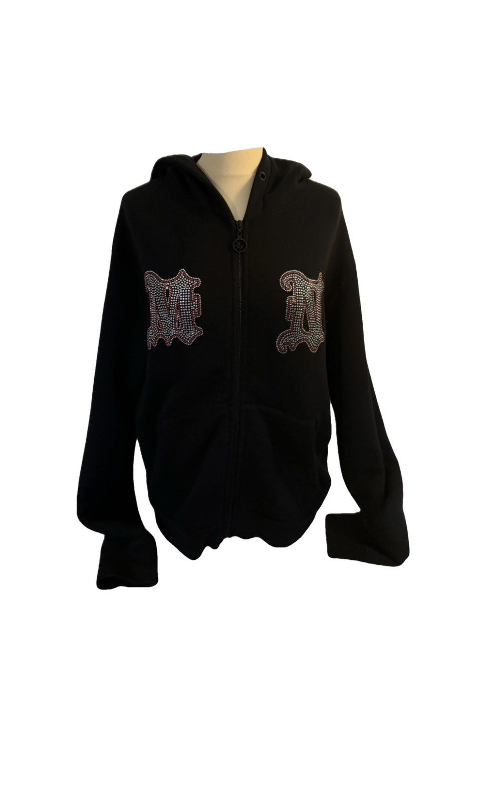 image of M Rc Noir Gilet M+Rc Noir Ultra Avec Des Strass En Parfait État in Black, Men's (Size Medium)