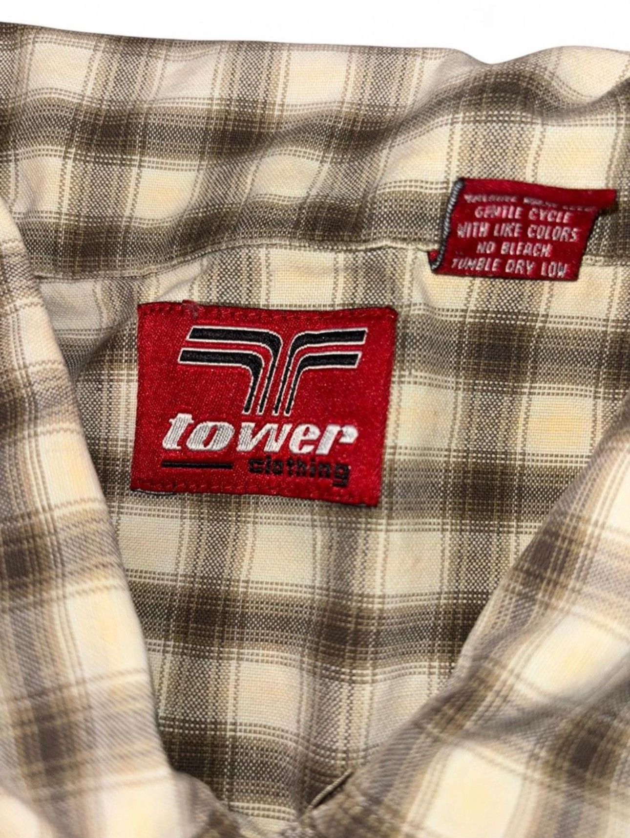 Other × Vintage Rare Y2K Tower Clothing Checkered short sleeve button up Size US L / EU 52-54 / 3 - 4 Thumbnail
