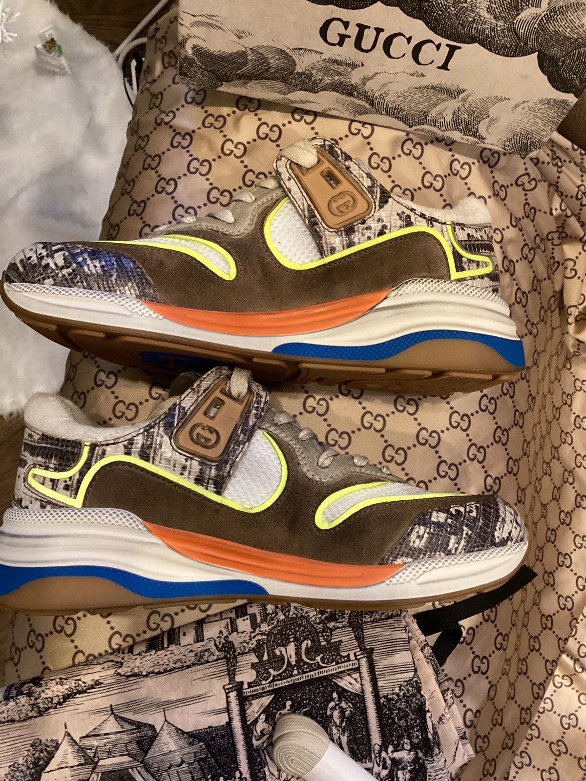 Gucci GUCCI Women's Ultrapace 'Rock Tejus Printed' Sneakers Size US 5.5 / IT 35.5 - 3 Thumbnail