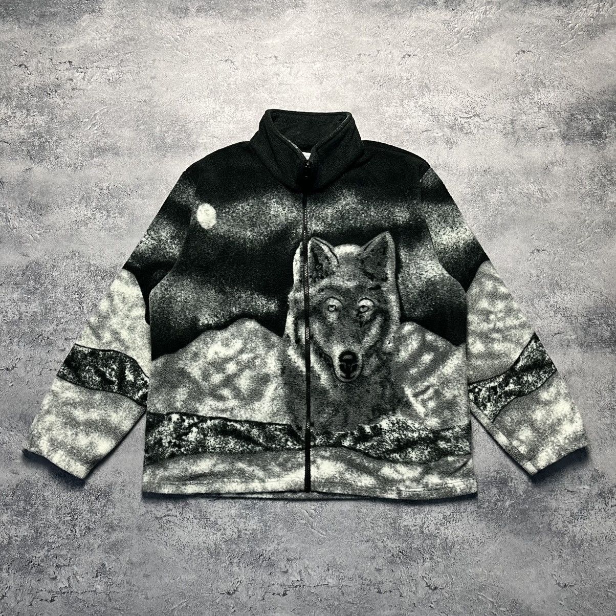 Vintage Vintage Wolf Fleece Light Jacket Sherpa Windbreakers Animal Size US M / EU 48-50 / 2 - 1 Thumbnail