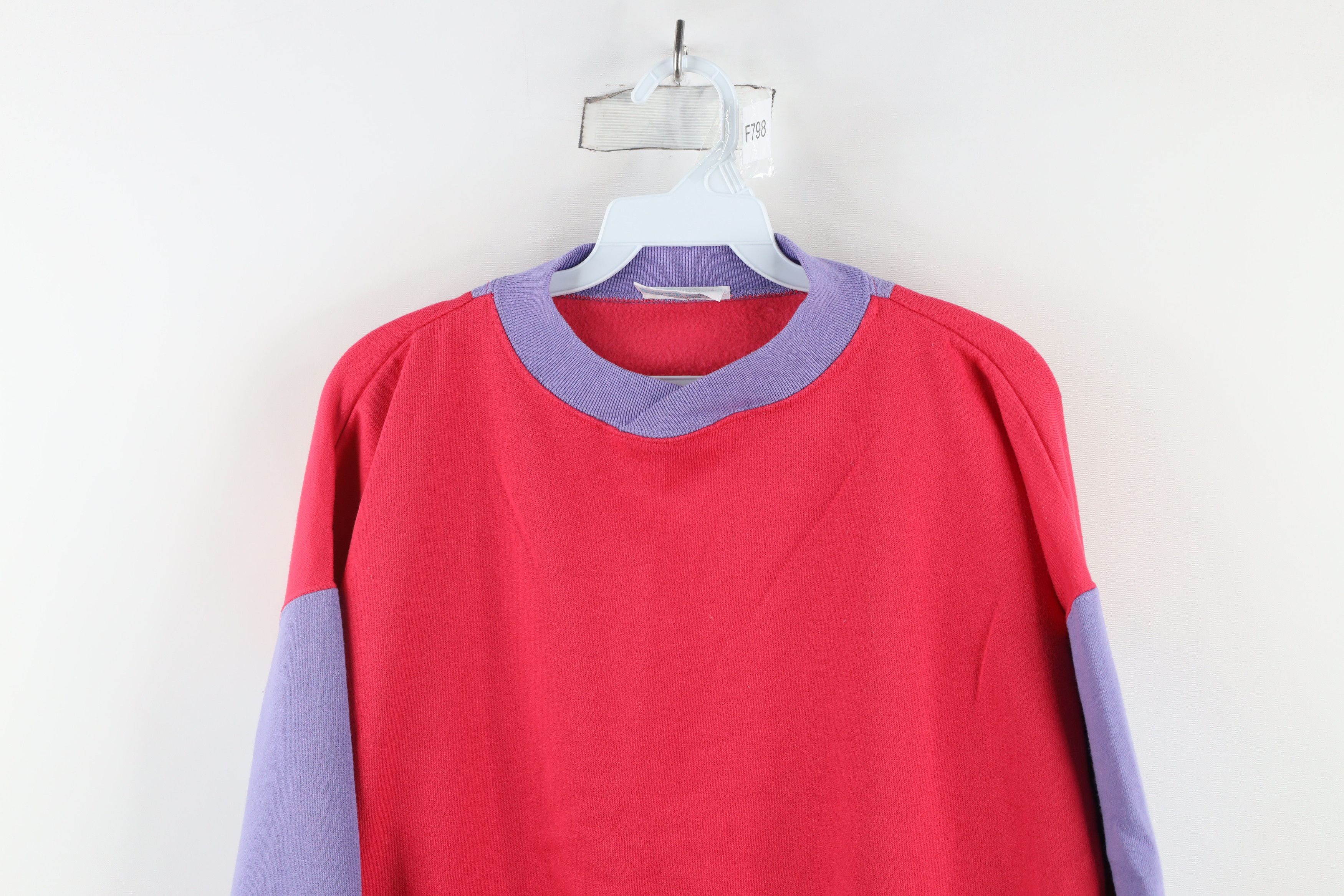 Converse × Vintage Vintage 80s 90s Converse Block Crewneck Sweatshirt Pink Size XL / US 12-14 / IT 48-50 - 2 Thumbnail