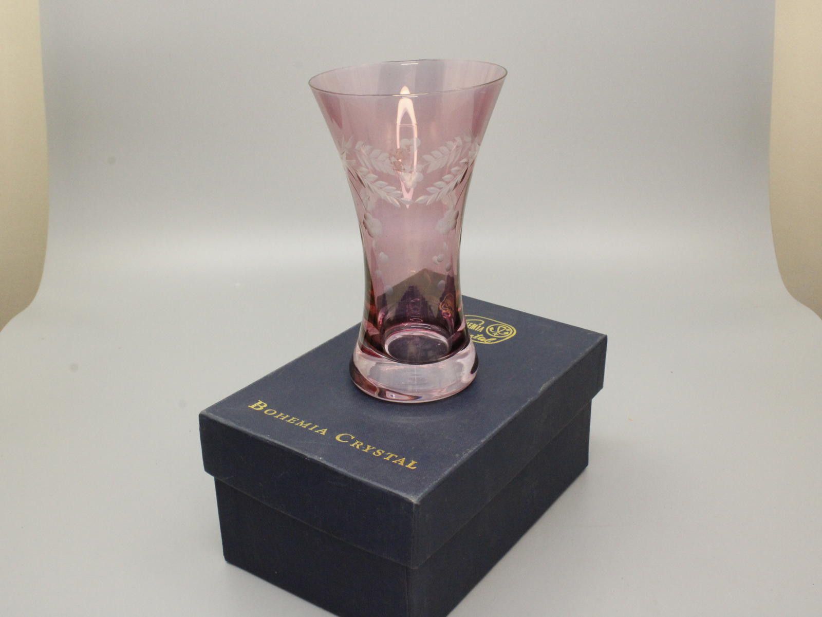Other Bohemia Crystal Decorative Pink Etched Glass Vase Size ONE SIZE - 1 Thumbnail