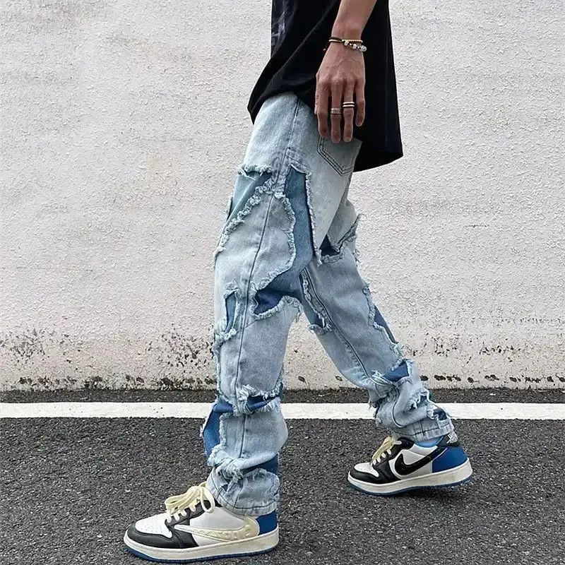 Japanese Brand Grunge Clothes Streetwear Hole Ripped Stacked Jeans Pants Size US 32 / EU 48 - 3 Thumbnail
