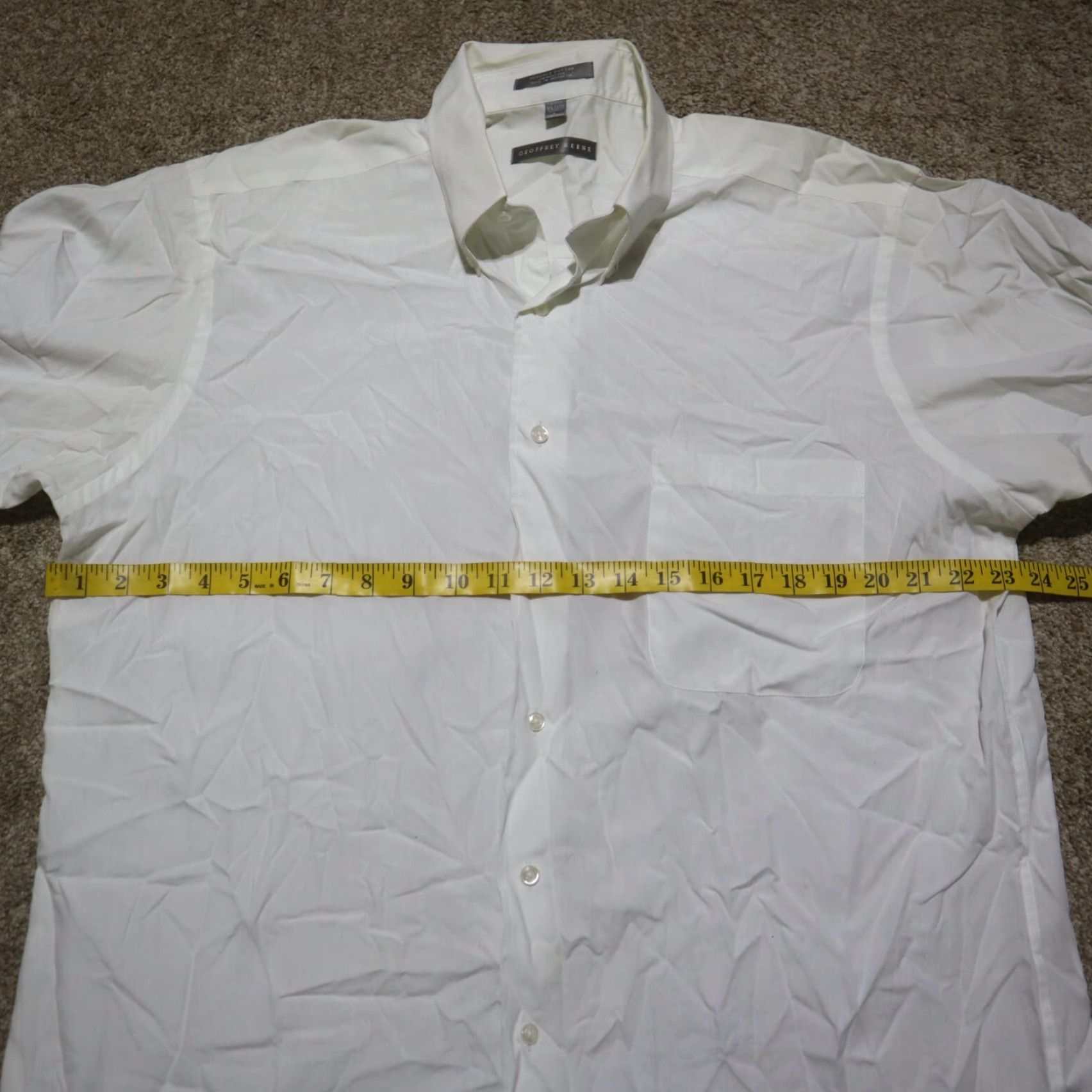 Geoffrey Beene Geoffrey Beene Shirt White Solid Long Sleeve Button-Up Adult Men's L Size US XL / EU 56 / 4 - 4 Thumbnail