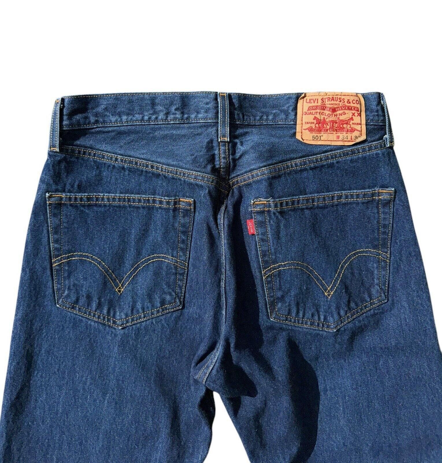 Levi's Vintage Levis 501 Straight Leg 5 Pocket Denim Jeans 34x30 Size US 34 / EU 50 - 5 Thumbnail