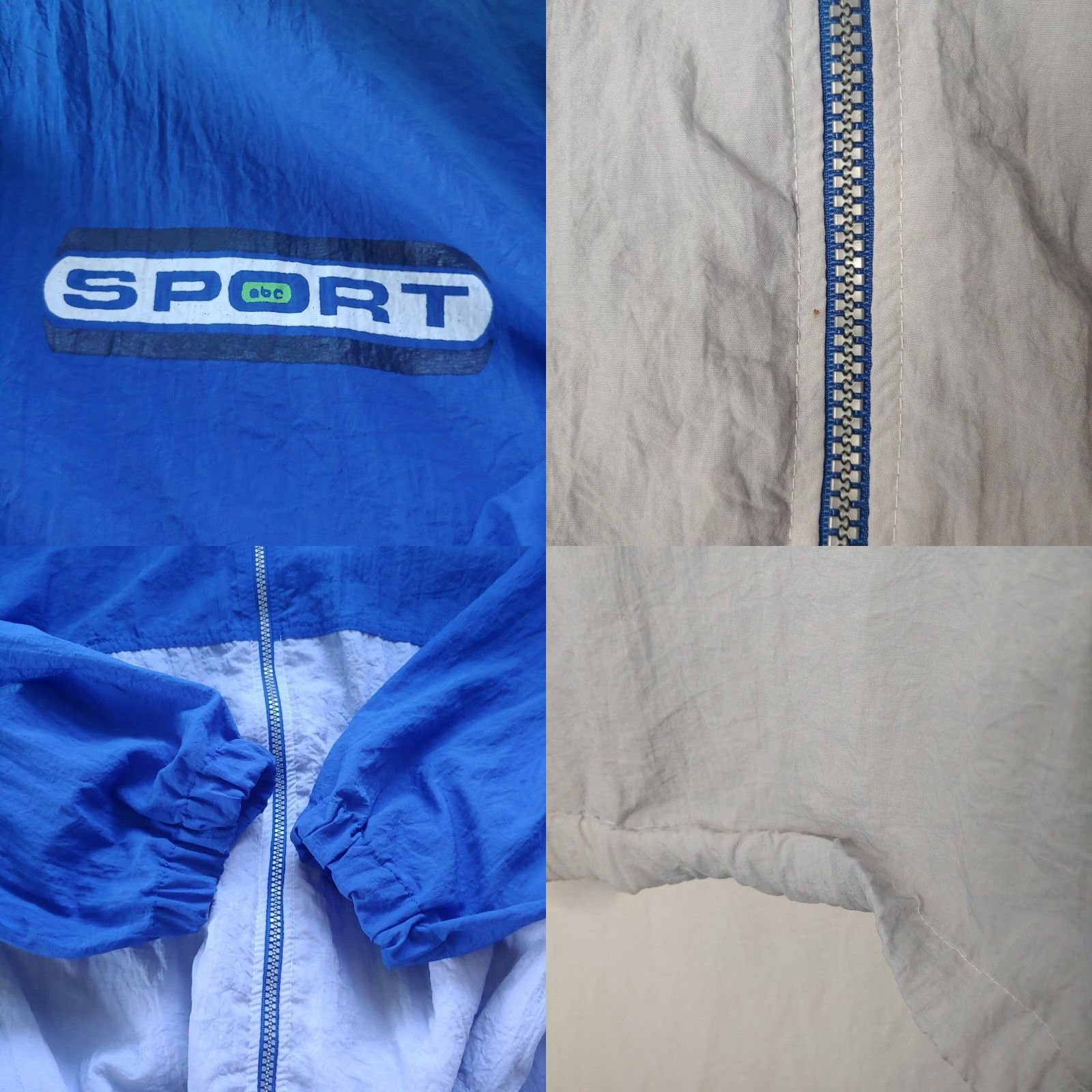 Vintage VINTAGE ABC Sports Windbreaker XL Full Zip Blue Nylon Logo Jacket Men Size US XL / EU 56 / 4 - 8 Thumbnail