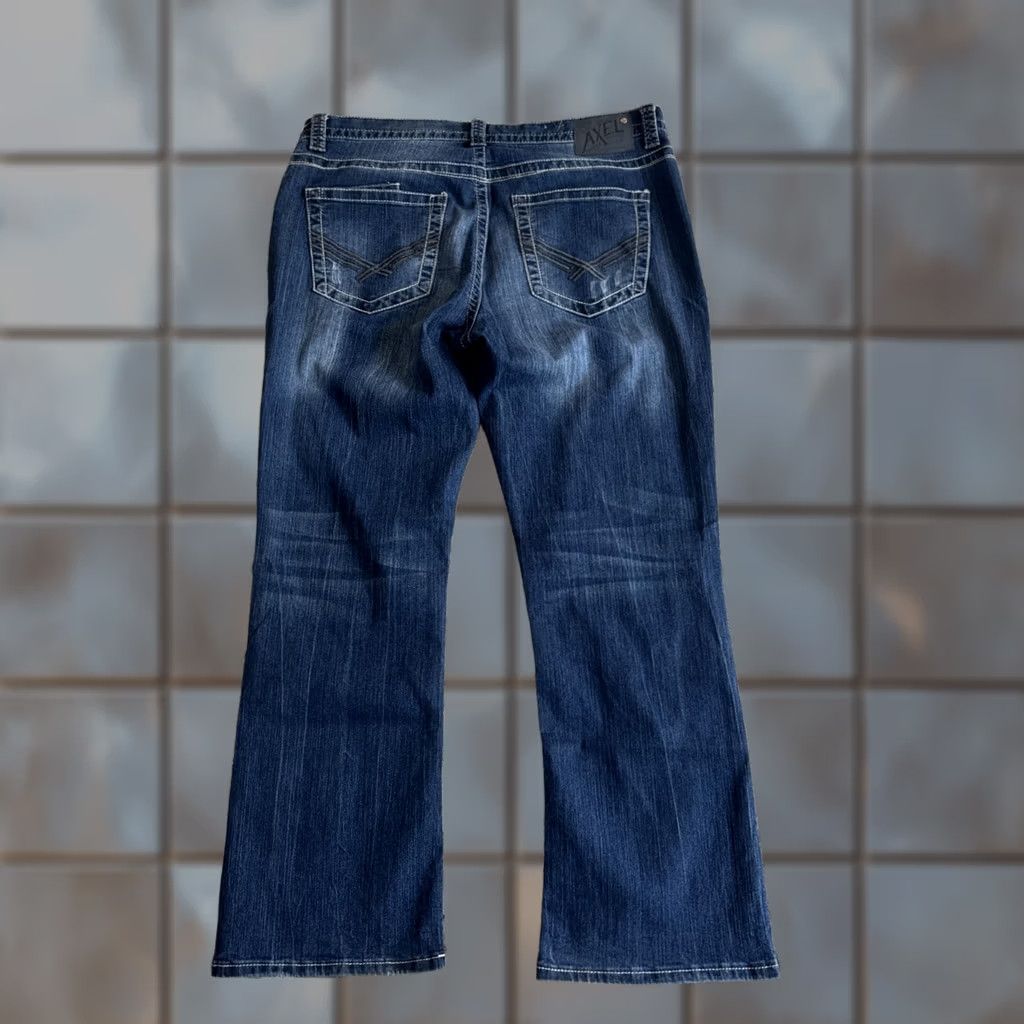 Denime Vintage 00s Axel Blue Embroidered Denim Jeans Bootcut Stretch Y2K Mens Sz 38x32 Size US 38 / EU 54 - 1 Thumbnail