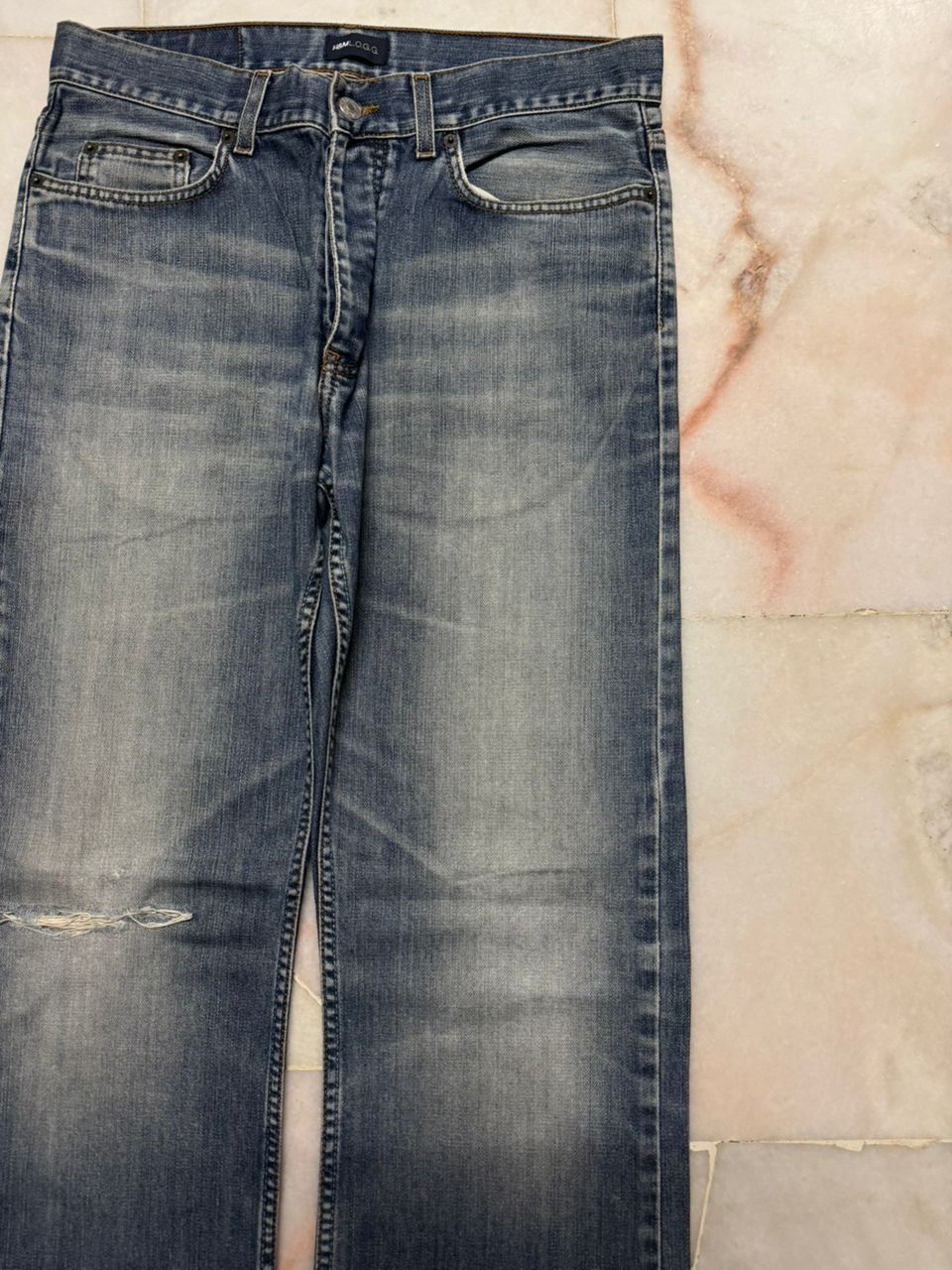 H&M 💥Grunge💥Vintage H&M Logg Mudwash Insane Distressed Denim Size US 31 - 5 Thumbnail