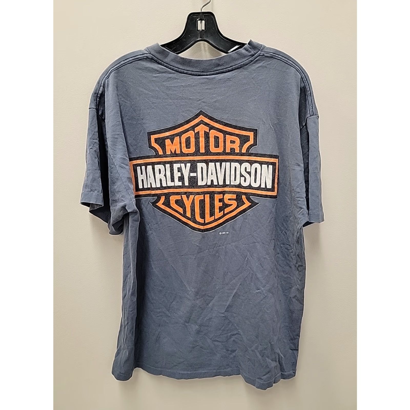 Harley Davidson VINTAGE Harley-Davidson Shirt Mens L Black 1990s Distressed Graphic Made In USA Size US L / EU 52-54 / 3 - 5 Thumbnail