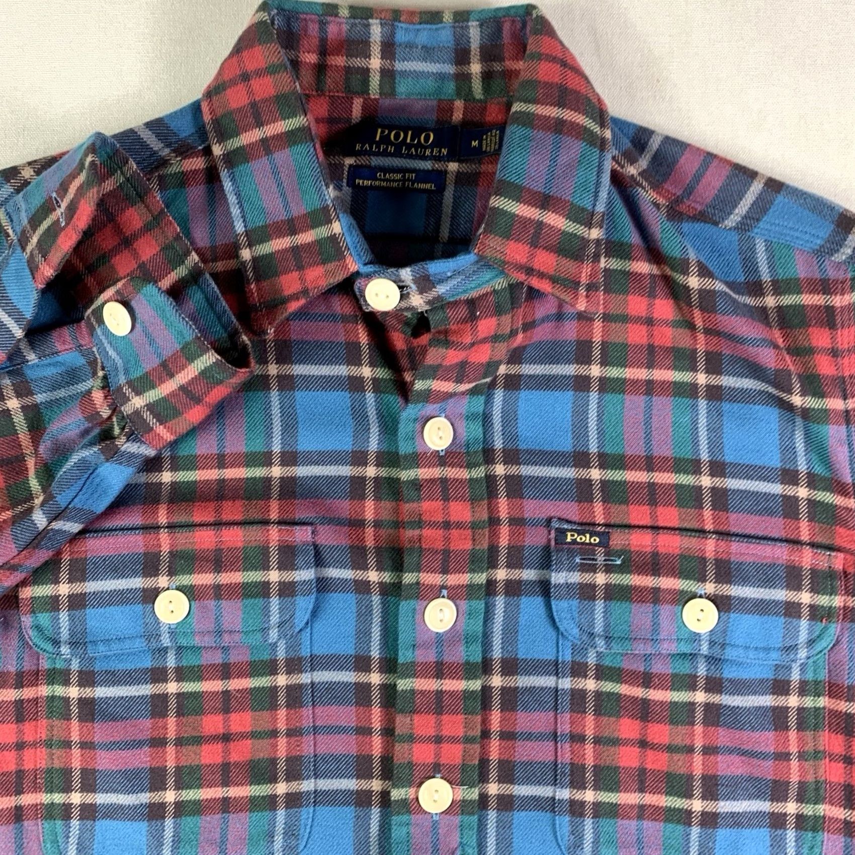 Polo Ralph Lauren Polo Ralph Lauren Shirt Mens Medium Classic Red Blue Plaid Performance Flannel Size US M / EU 48-50 / 2 - 2 Thumbnail