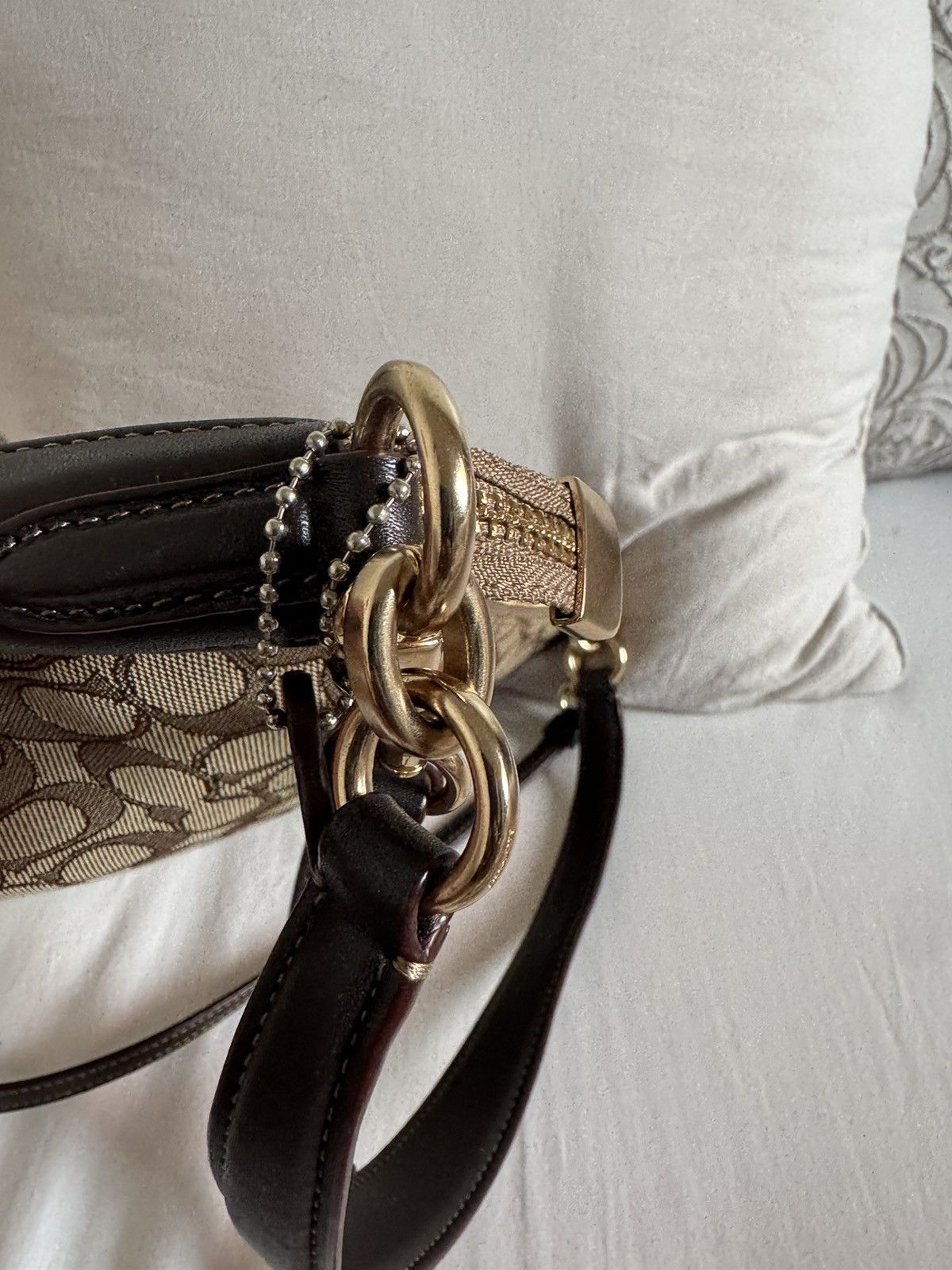 Coach Coach Tan and Brown Signature Shoulder Bag with Wallet NWOT Size ONE SIZE - 4 Thumbnail