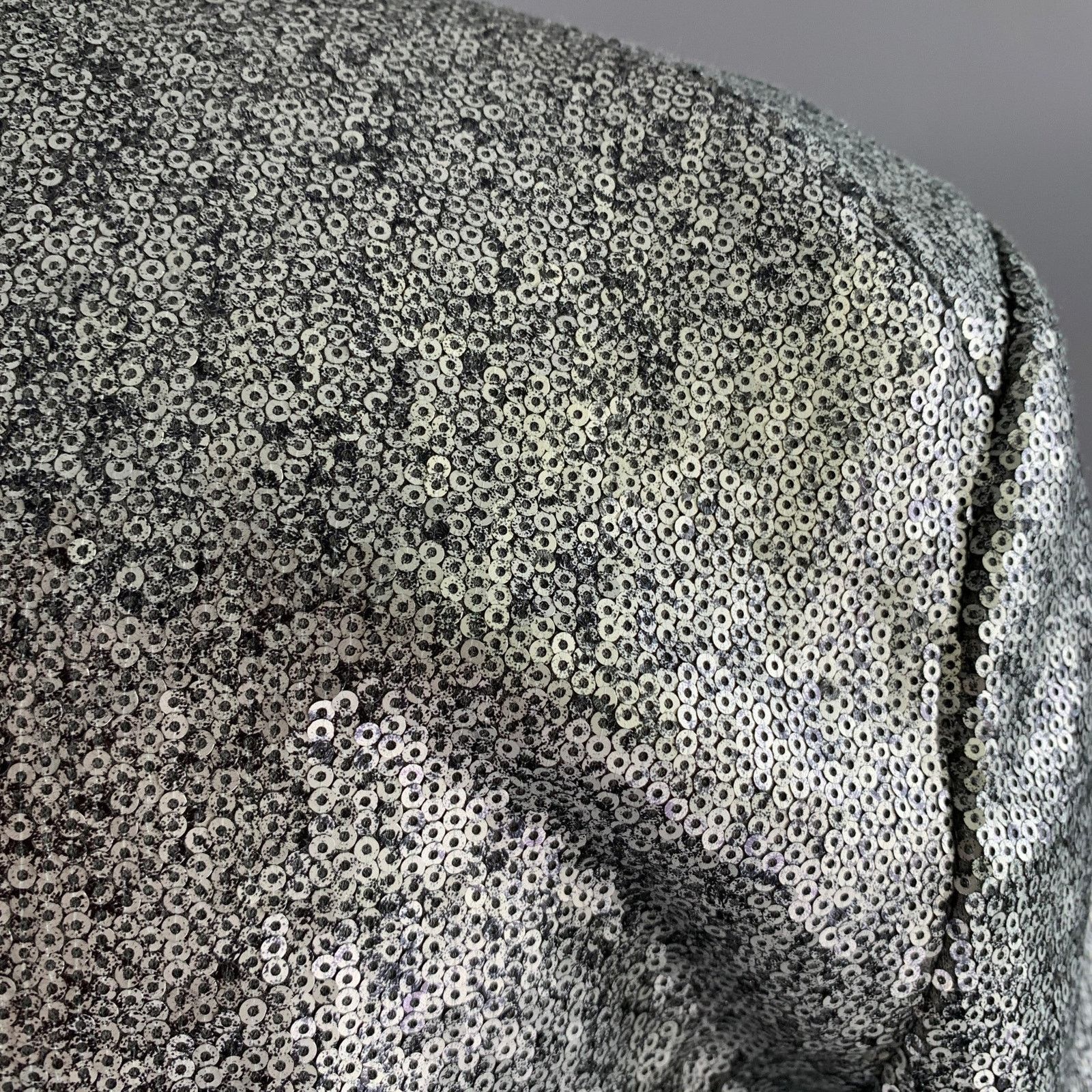 Donna Karan DONNA KARAN Grey Silver Sequin Polyester Viscose Jacket Size M / US 6-8 / IT 42-44 - 5 Thumbnail