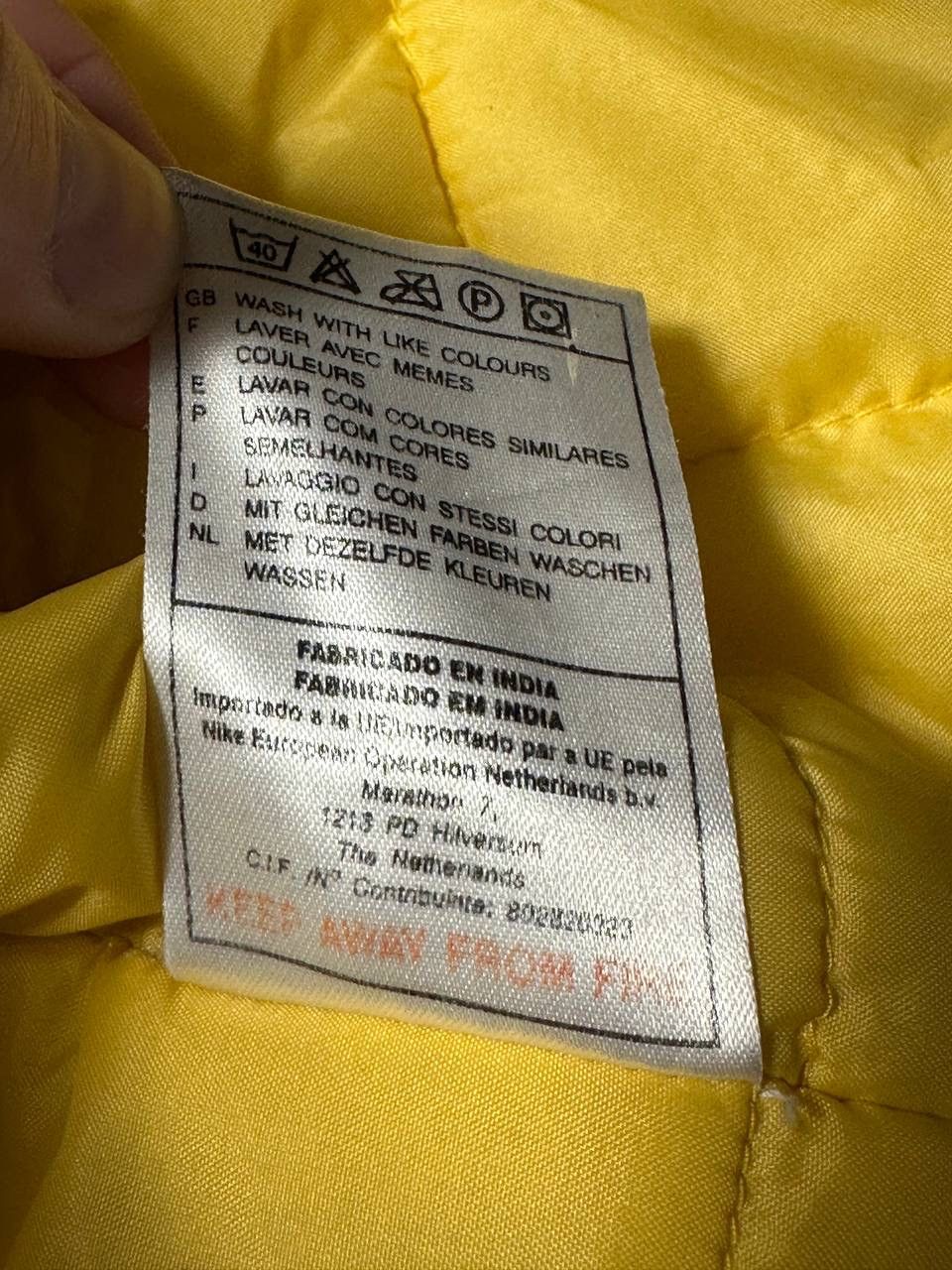 Nike × Vintage Nike Vintage Yellow Big logo Jacket Size US XL / EU 56 / 4 - 22 Thumbnail