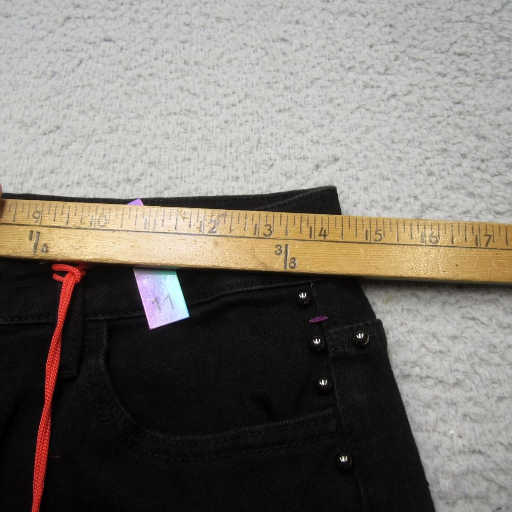 Vintage VINTAGE VBRT Vibrant Miu Cargo Jeans Womens 11 Black Studded Wide Leg High Rise Denim Size 32" / US 10 / IT 46 - 4 Thumbnail