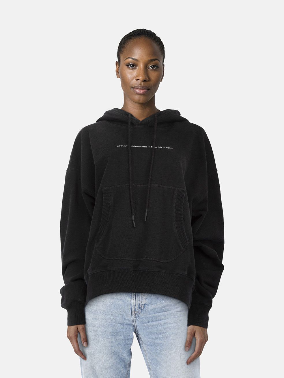 Black Back Logo Print Hoodie