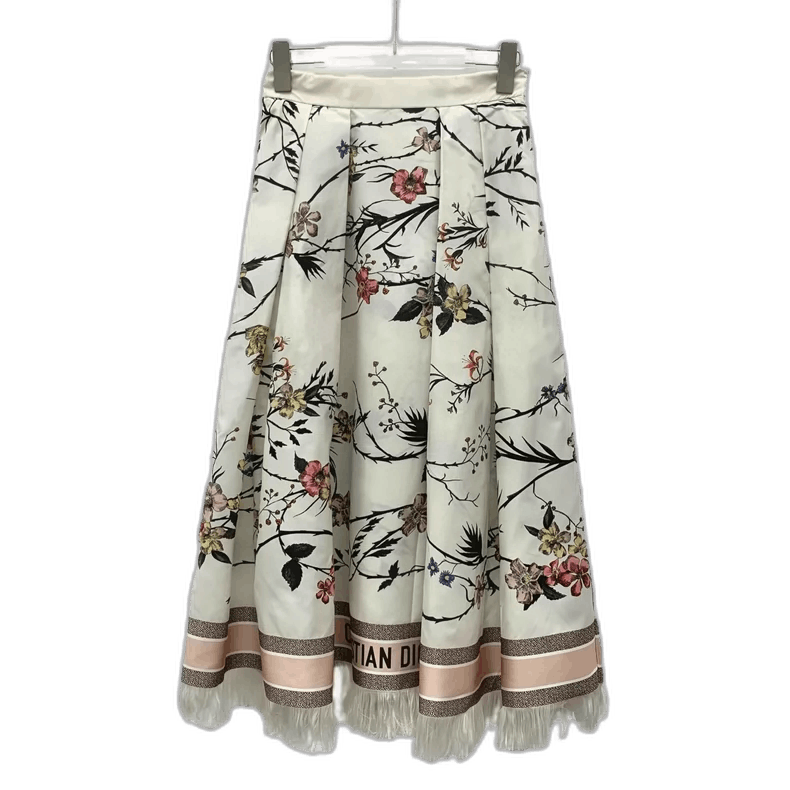 Dior Christian Dior Floral Print Midi Skirt-2505 Size 34" / US 12 / IT 48 - 1 Thumbnail