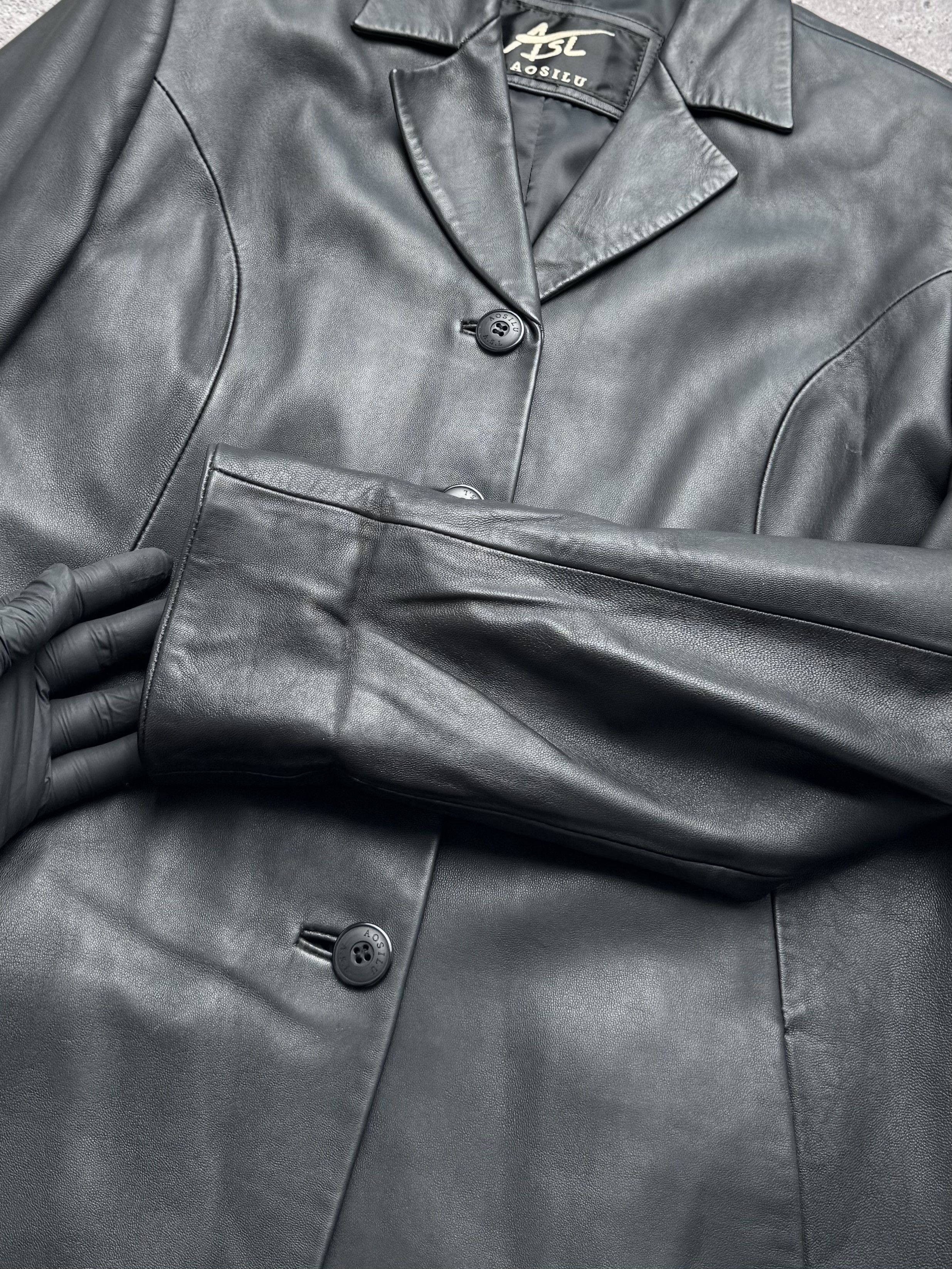 Vintage Vintage Leather Long Jacket C5(V416) Size L / US 10 / IT 46 - 4 Thumbnail