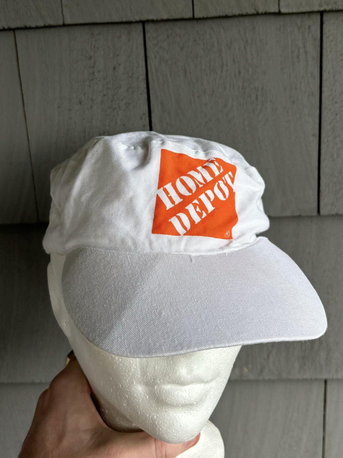 Oshkosh × Vintage Vintage Painters Cap White Elastic Fitted Home Depot Workwea Size ONE SIZE - 7 Thumbnail
