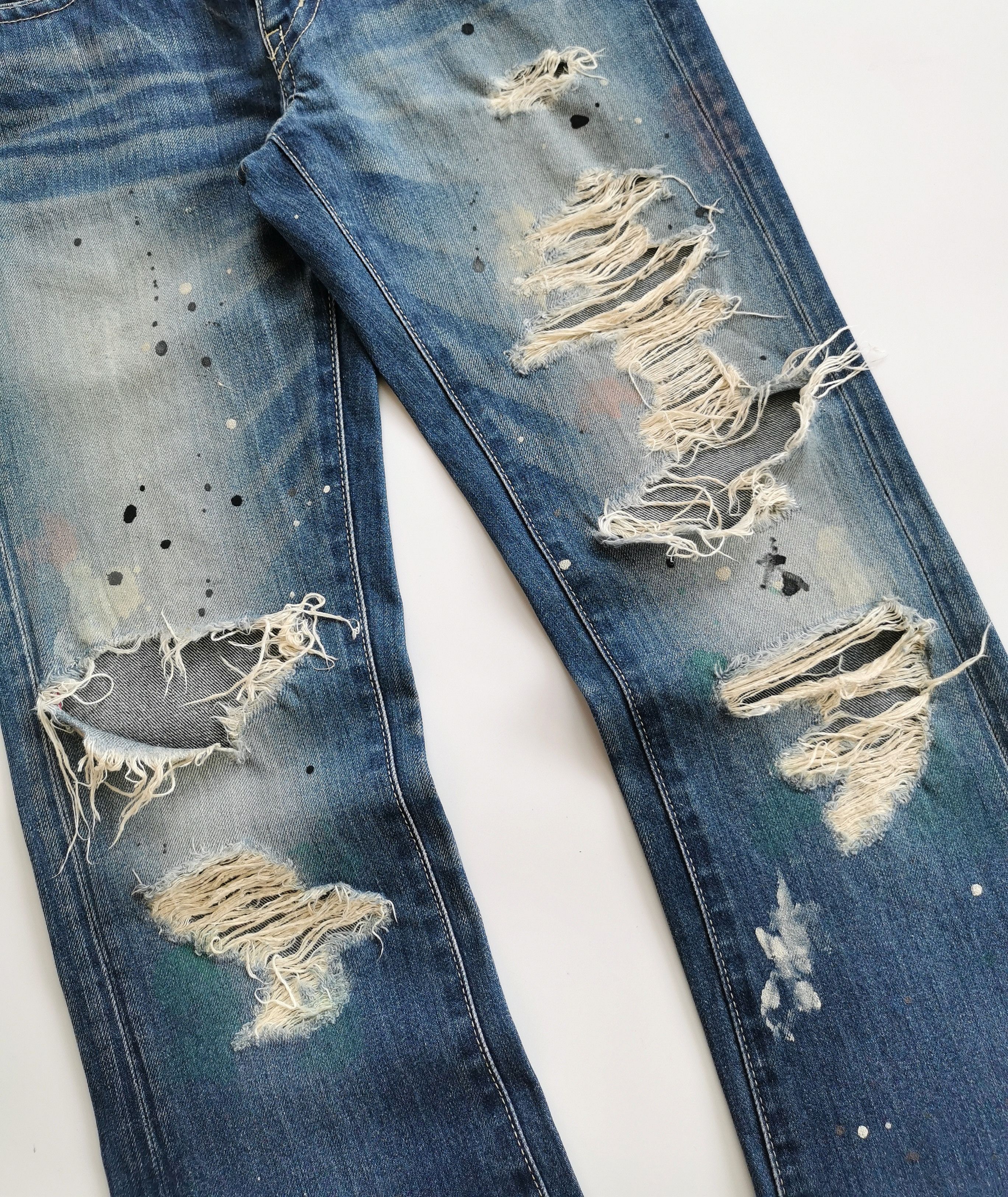 Vanquish Vanquish Gold Distressed Flare denim Size US 29 - 2 Thumbnail