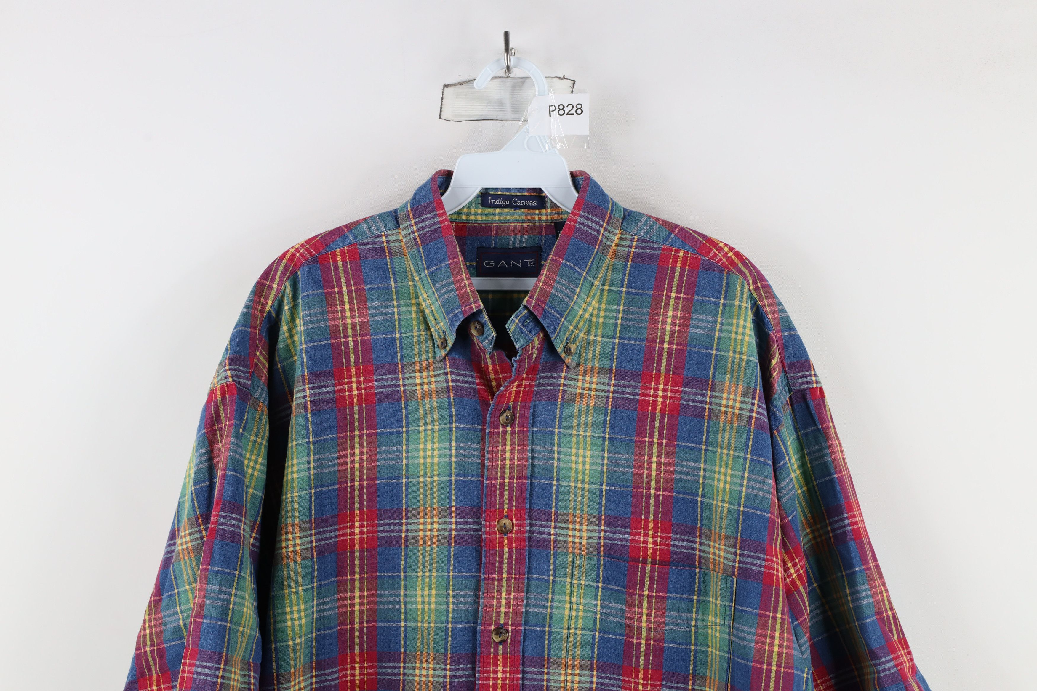Vintage Vintage 90s Streetwear Canvas Madras Plaid Button Shirt USA Size US L / EU 52-54 / 3 - 2 Thumbnail