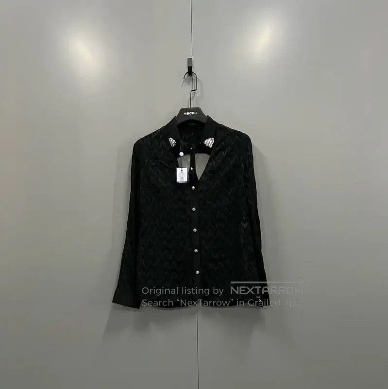 Versace Versace Black Cotton Long Sleeve Shirt . Size XXS / US 00 / IT 34 - 1 Thumbnail