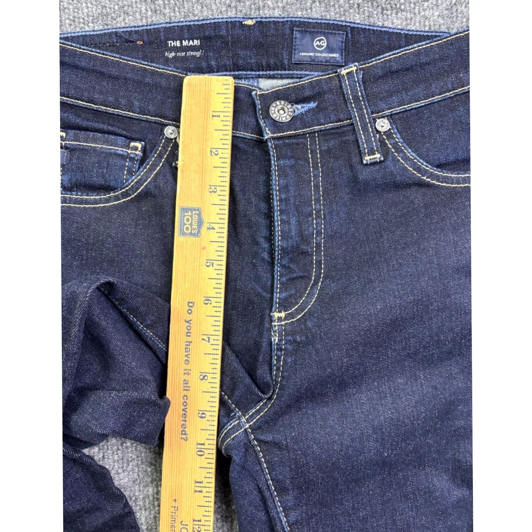 Vintage AG Adriano Goldschmied The Mari Jeans Womens 27 Indigo High Rise Straight Leg Jeans 5-Pocket Denim Stretch Cotton Blend Regular Inseam 25.5 in Womens Size 27" / US 4 / IT 40 - 4 Thumbnail