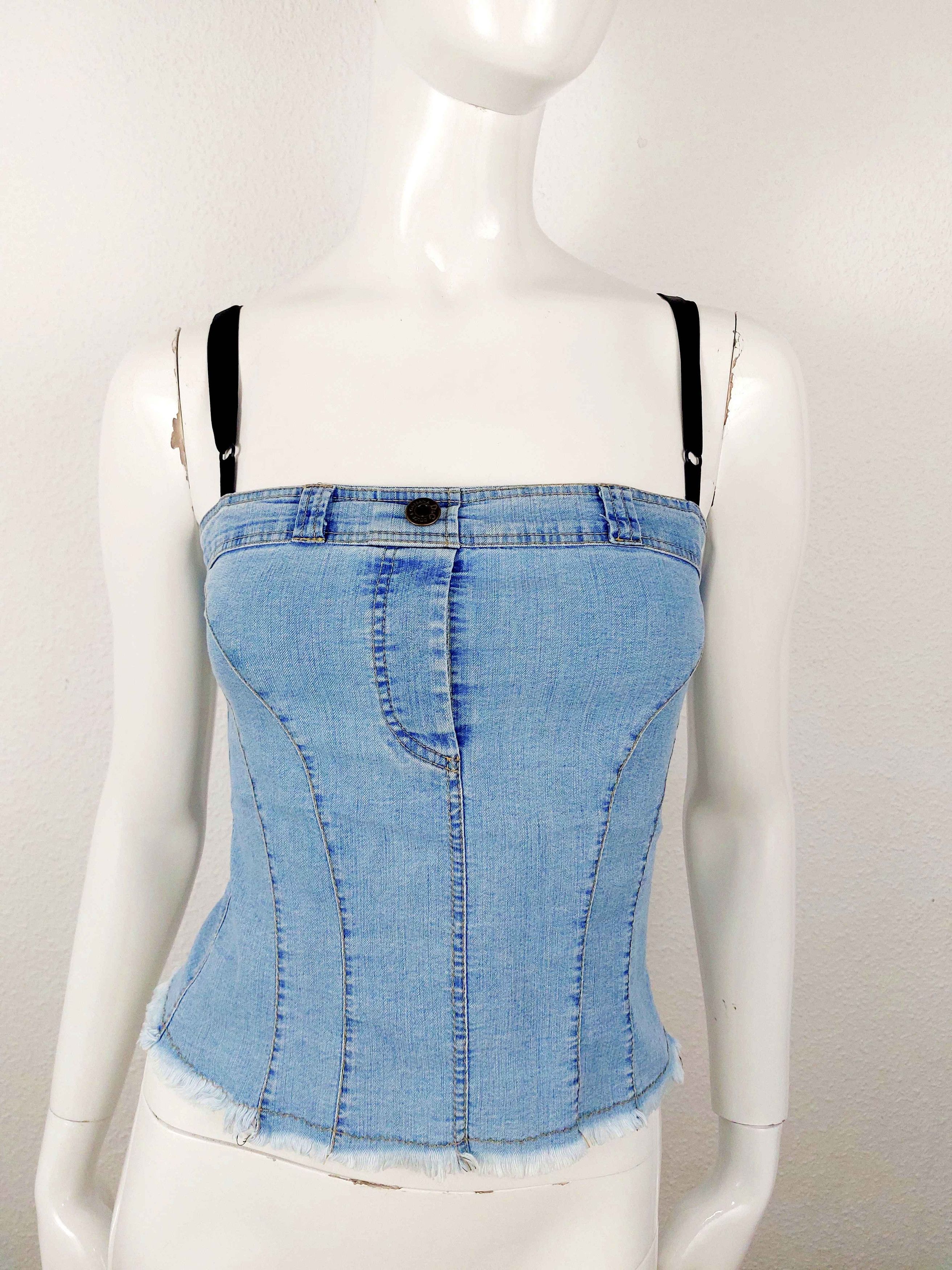 Dolce & Gabbana Dolce Gabbana D&G Bella Hadid Denim Jeans Corset Bustier Size S / US 4 / IT 40 - 6 Thumbnail