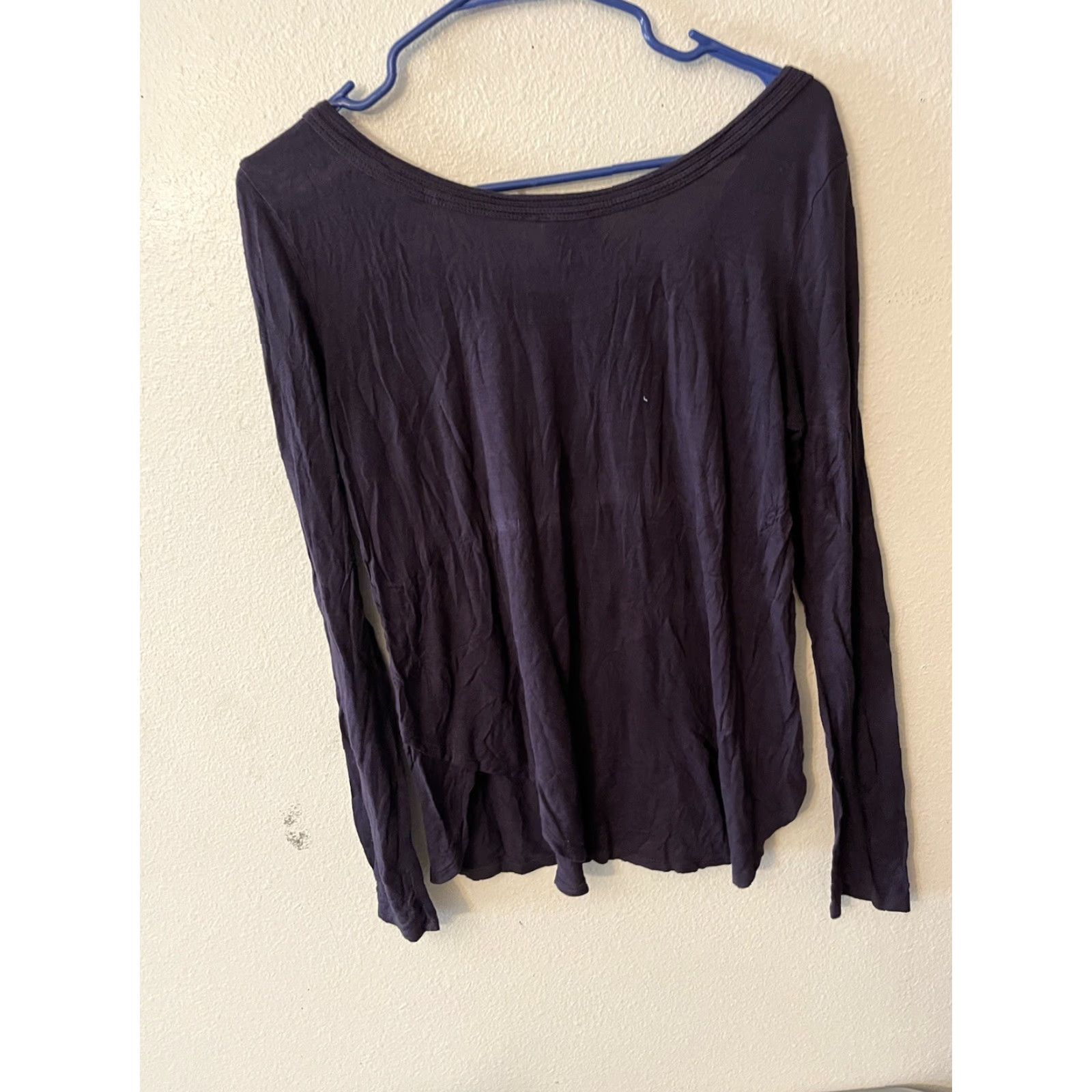 Vintage VINTAGE H by Bordeaux Blouse Women's Long Sleeve Purple Size S Ribbed Top Shirt Womens Size S / US 4 / IT 40 - 2 Thumbnail