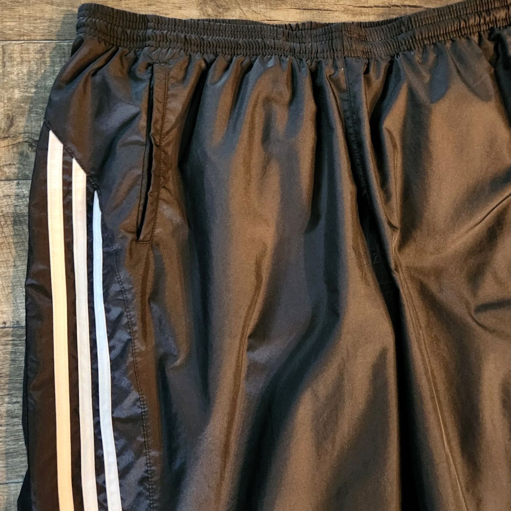 Adidas Adidas 3 Stripe Track Pants Wide Leg Mens XL Windbreaker Black Zip Ankle Pants Mens XL Black Wide Leg Athletic Sportswear Size US 36 / EU 52 - 4 Thumbnail